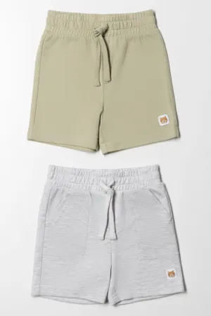 2 Pack Shorts Grey And Light Green