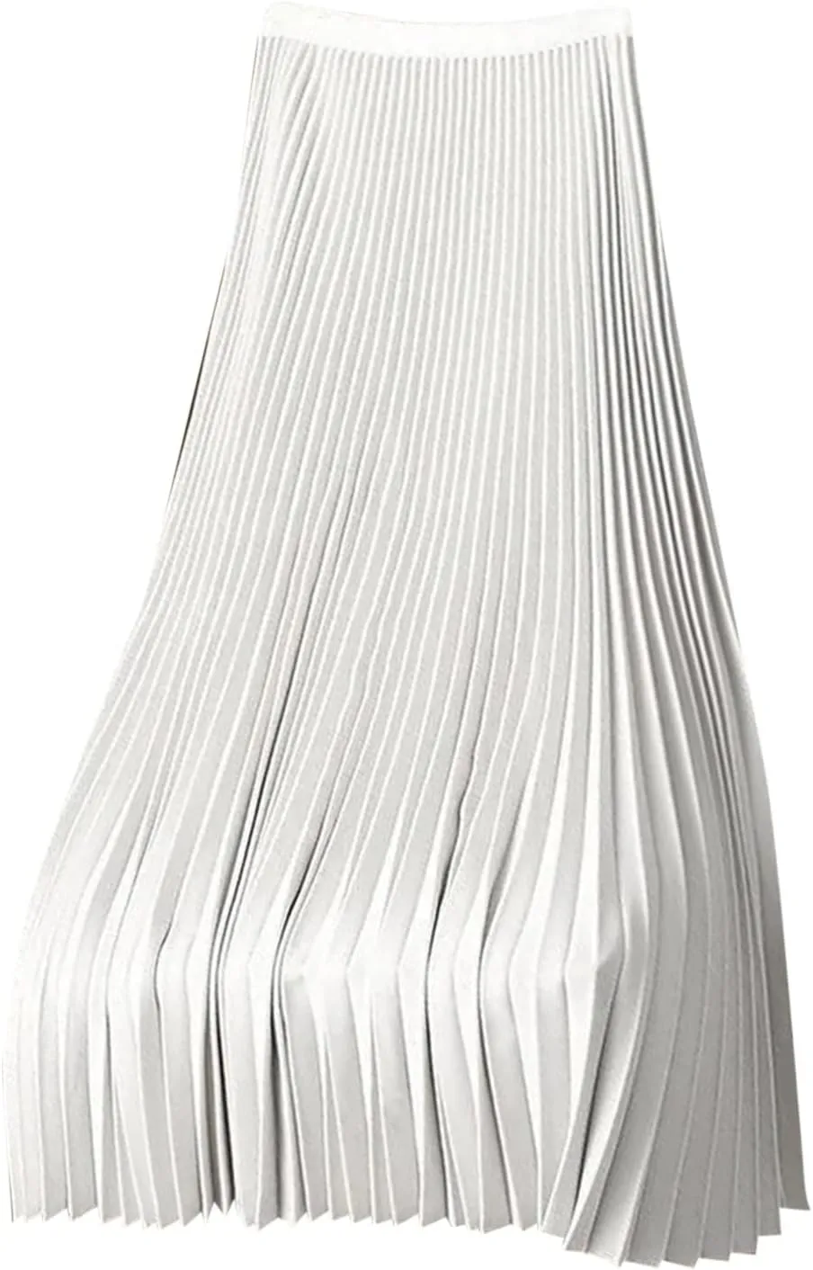 Akklian Pleated Midi Skirts for Women High Waisted A-Line Satin Skirts Chiffon Flare Casual Skirt 2024 Plus Size Midi Dress