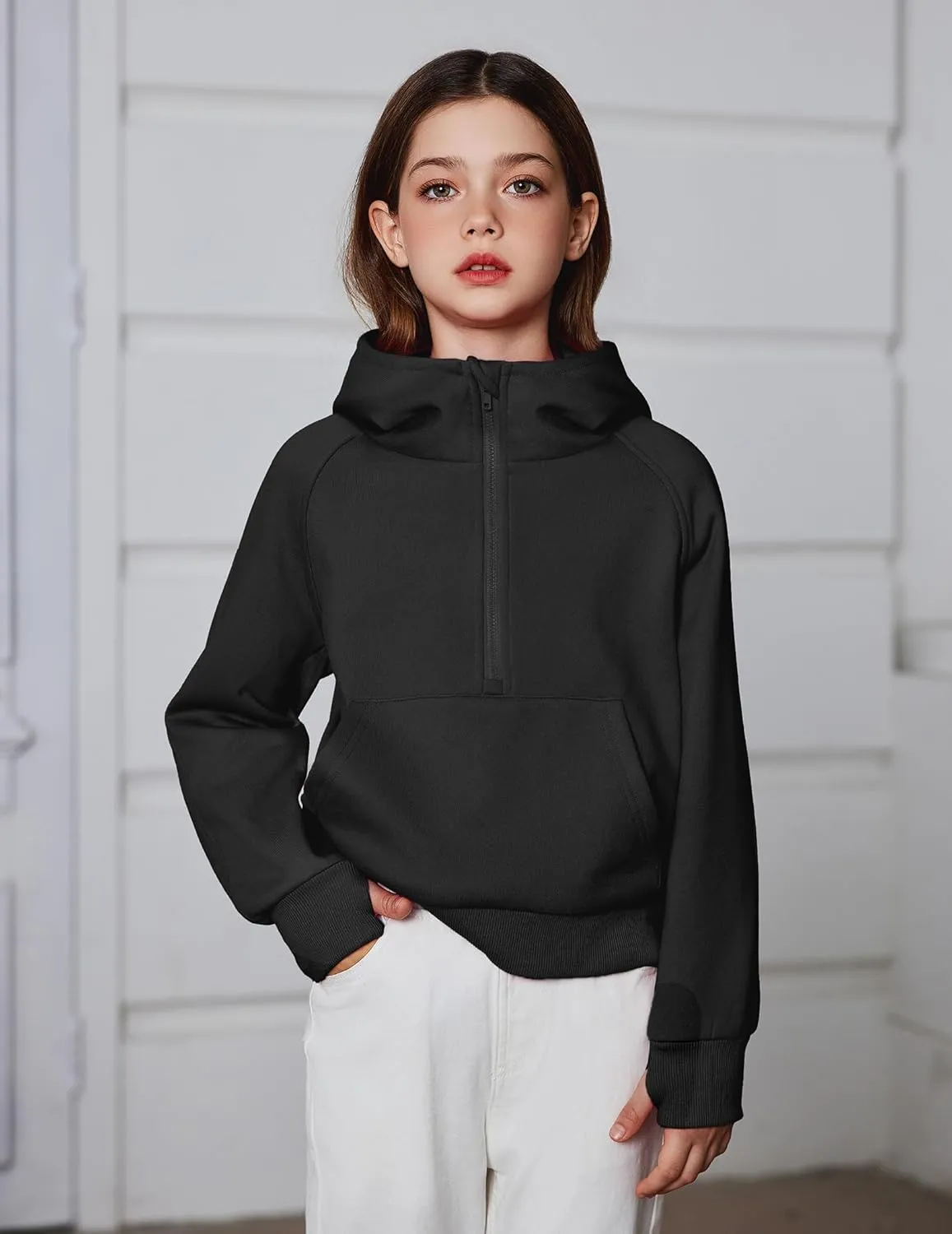 Arshiner Girls Half Zip Sweatshirt Fleece Pullover Hoodie