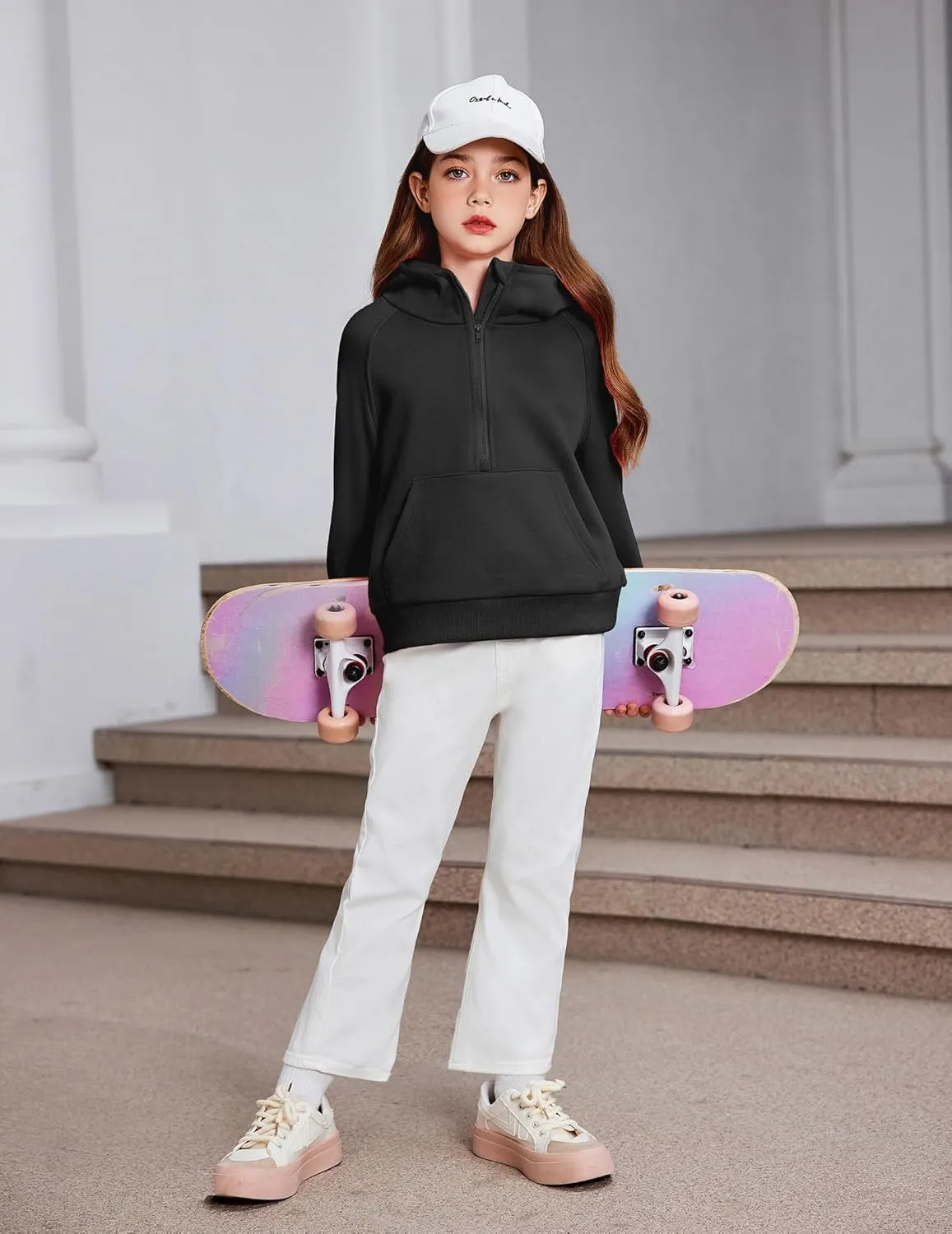 Arshiner Girls Half Zip Sweatshirt Fleece Pullover Hoodie