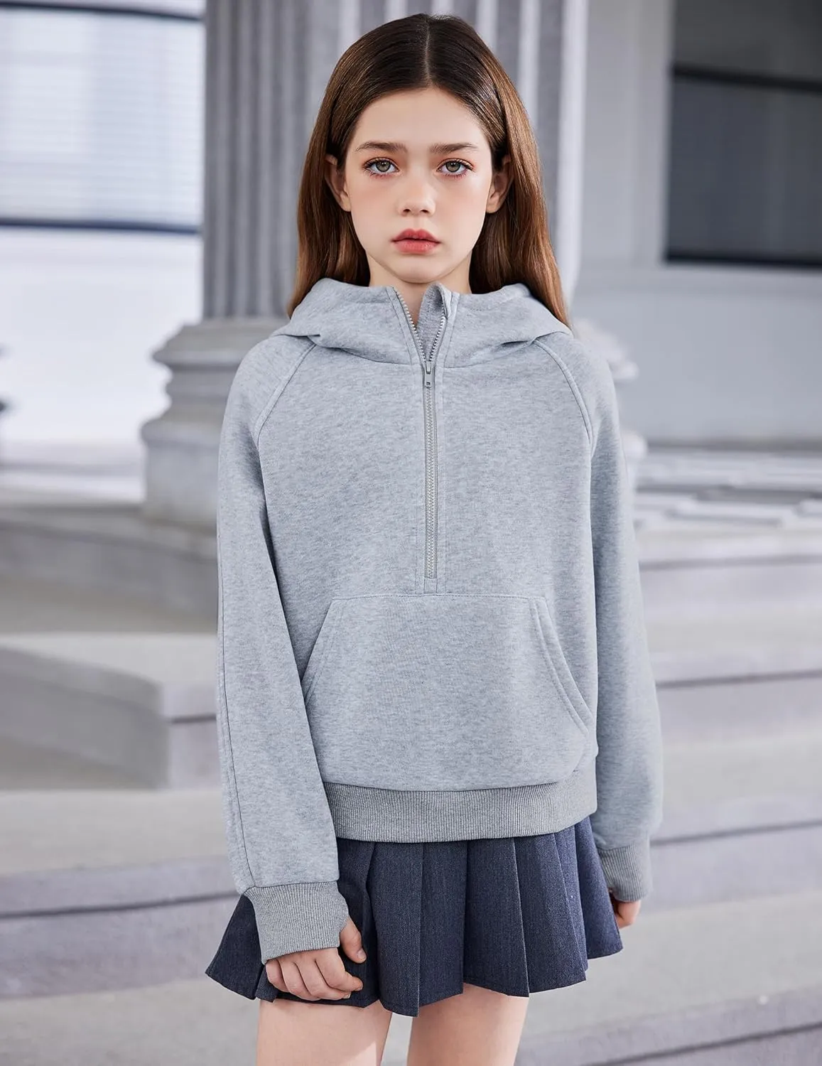 Arshiner Girls Half Zip Sweatshirt Fleece Pullover Hoodie