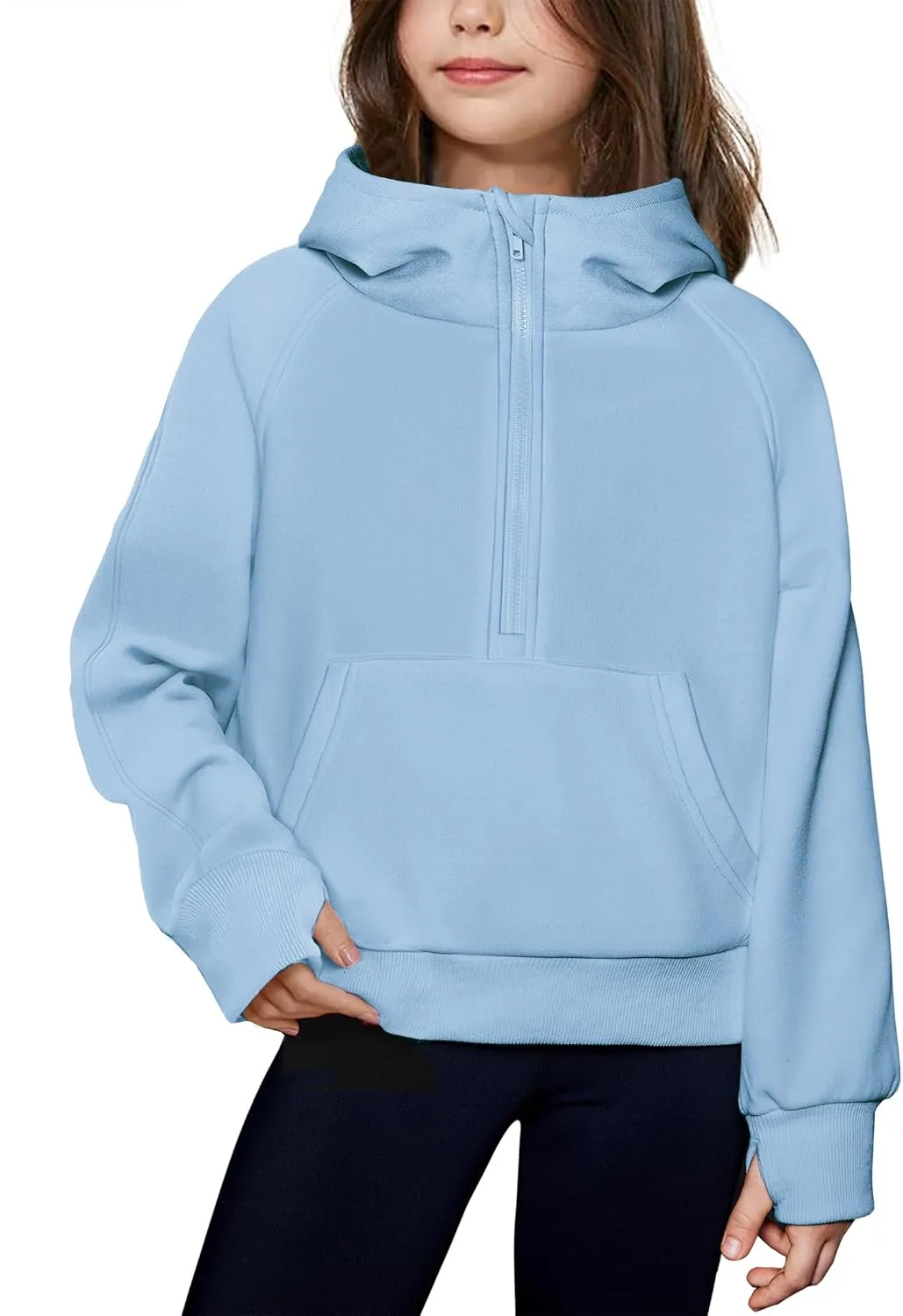 Arshiner Girls Half Zip Sweatshirt Fleece Pullover Hoodie