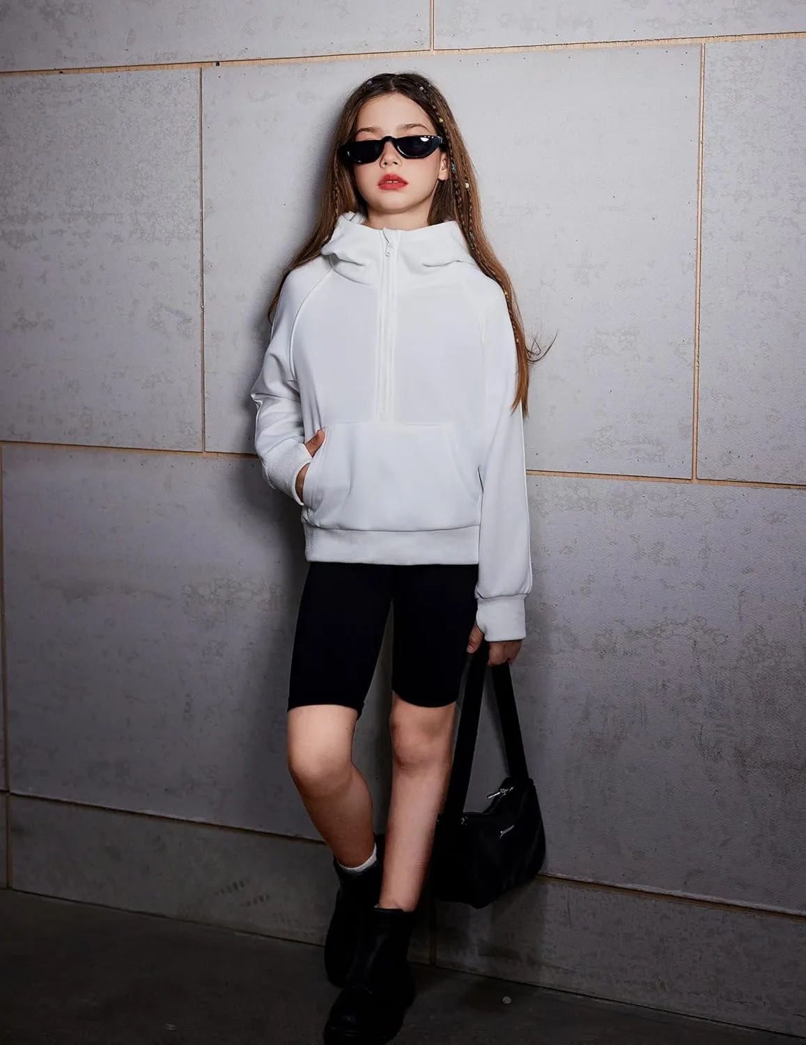 Arshiner Girls Half Zip Sweatshirt Fleece Pullover Hoodie
