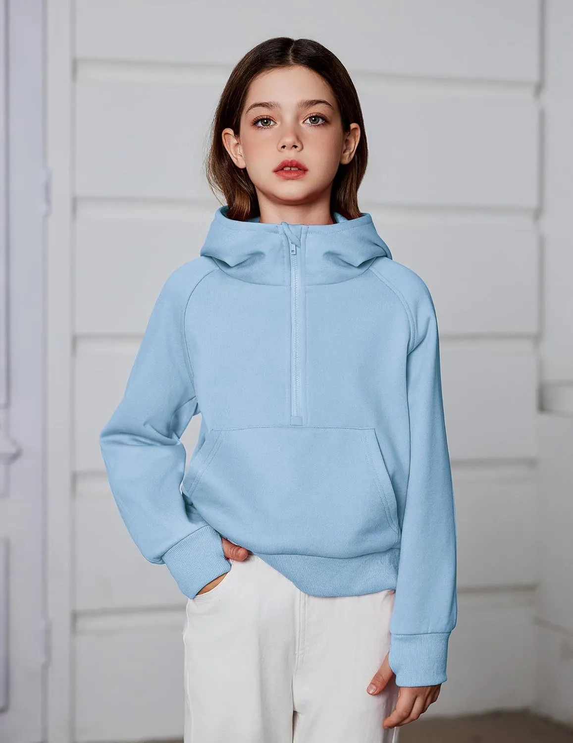Arshiner Girls Half Zip Sweatshirt Fleece Pullover Hoodie