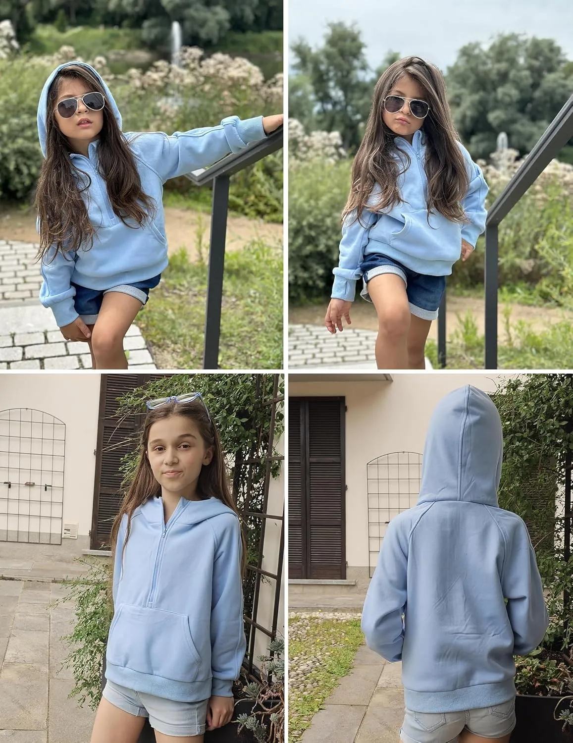 Arshiner Girls Half Zip Sweatshirt Fleece Pullover Hoodie