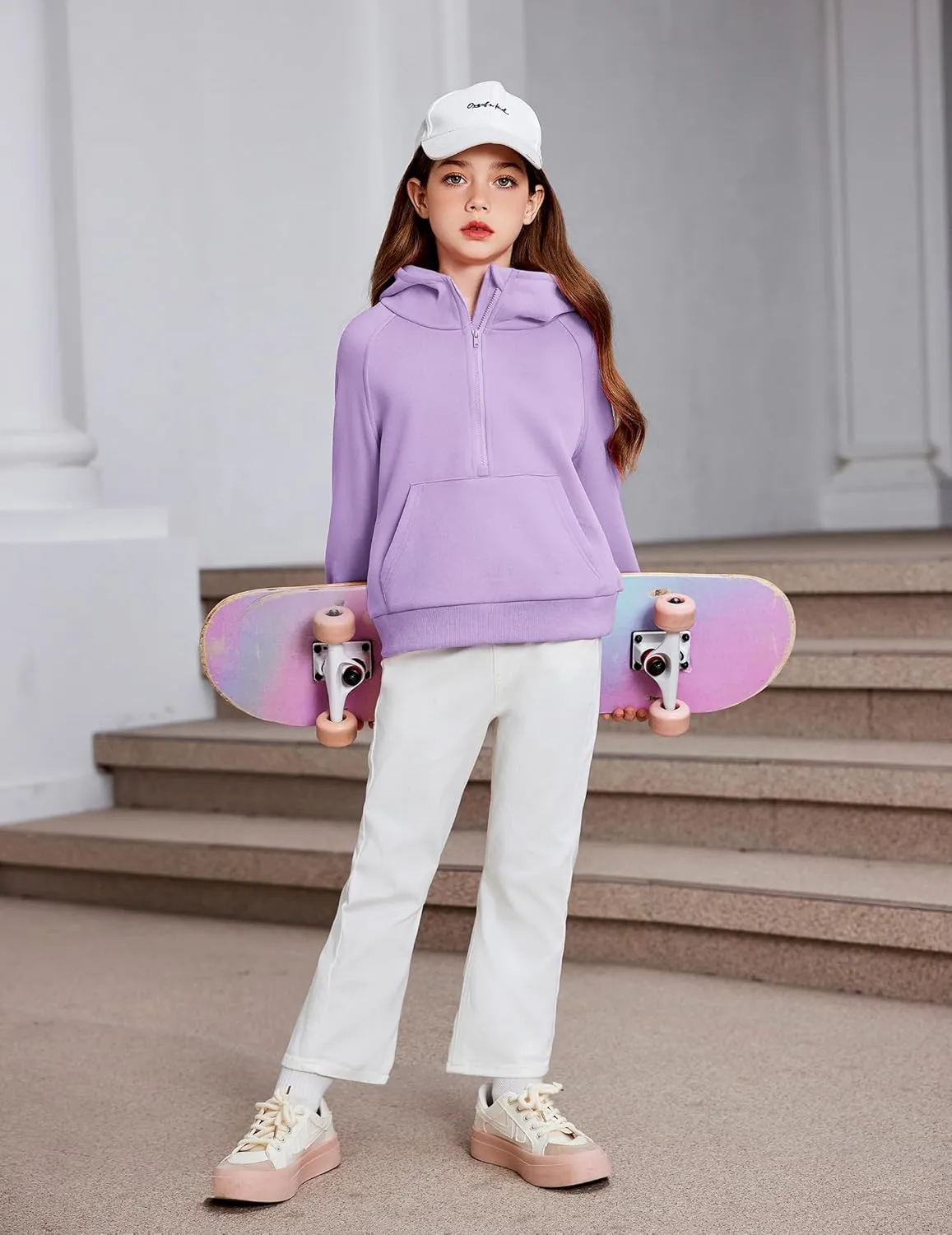 Arshiner Girls Half Zip Sweatshirt Fleece Pullover Hoodie