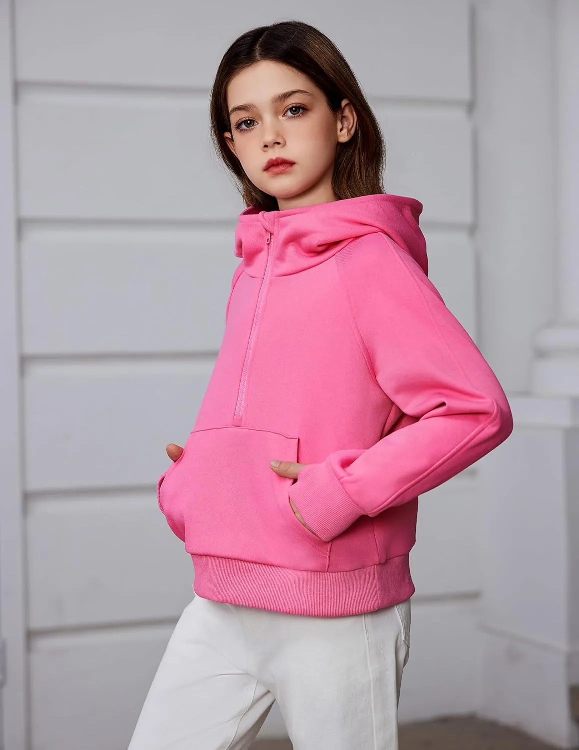 Arshiner Girls Half Zip Sweatshirt Fleece Pullover Hoodie
