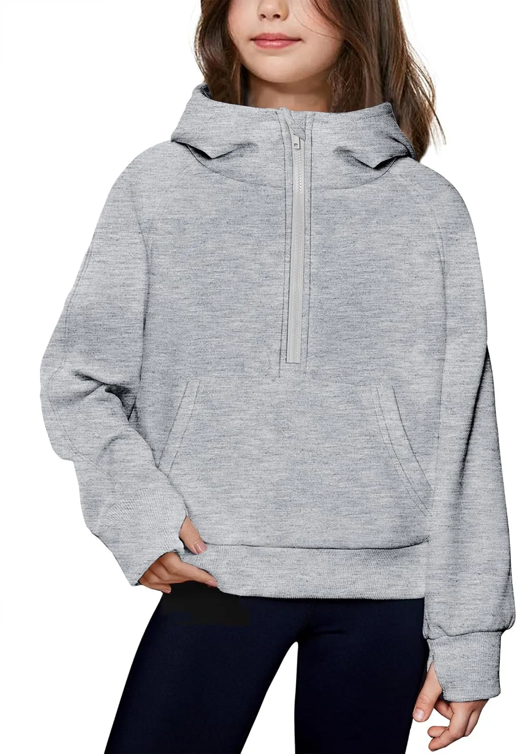 Arshiner Girls Half Zip Sweatshirt Fleece Pullover Hoodie