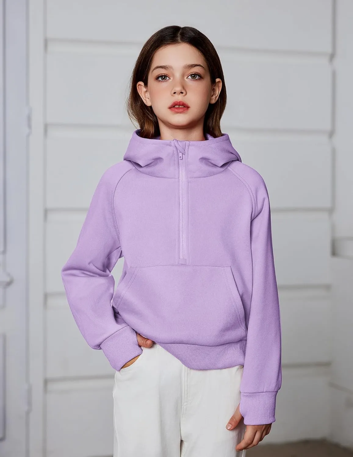 Arshiner Girls Half Zip Sweatshirt Fleece Pullover Hoodie