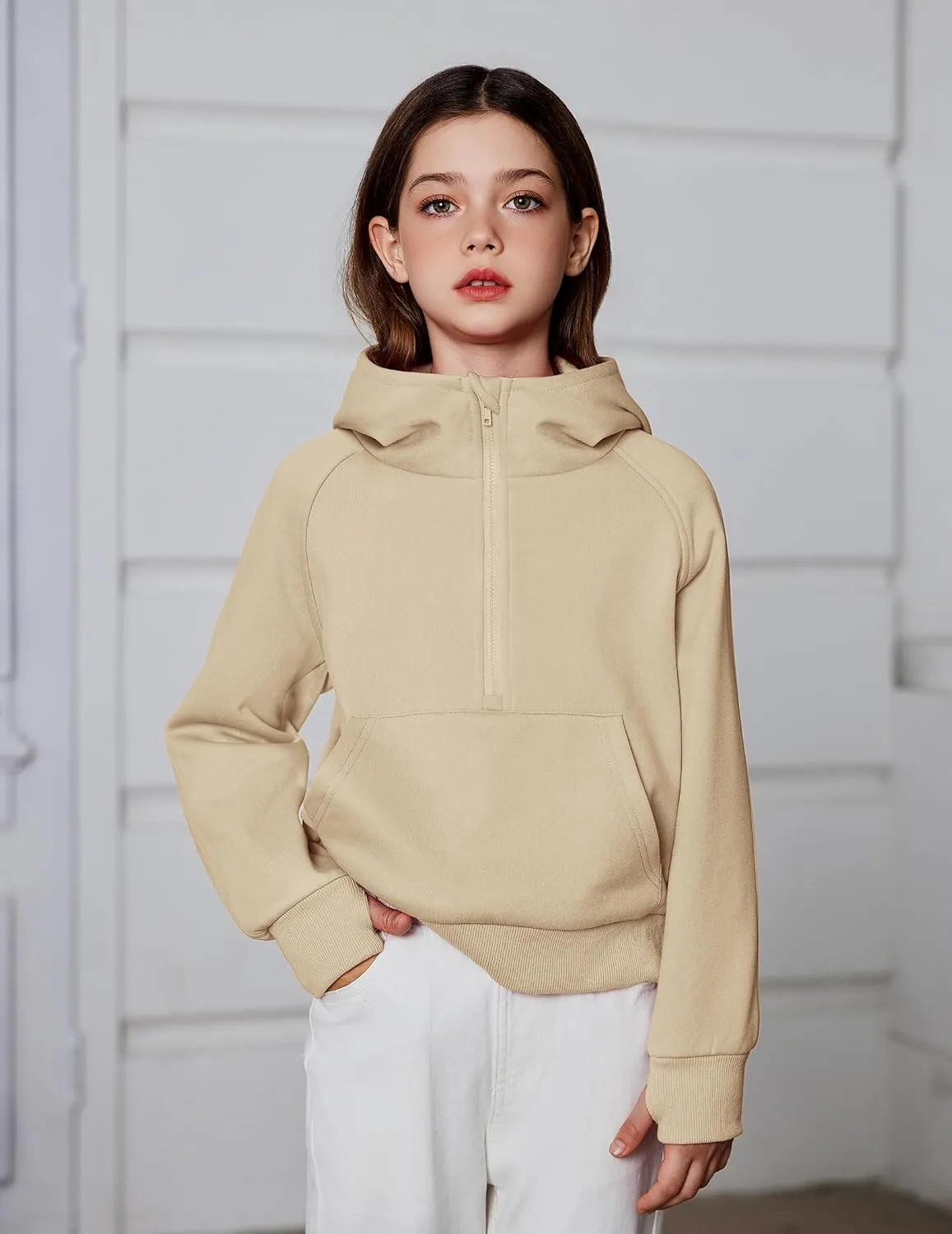 Arshiner Girls Half Zip Sweatshirt Fleece Pullover Hoodie