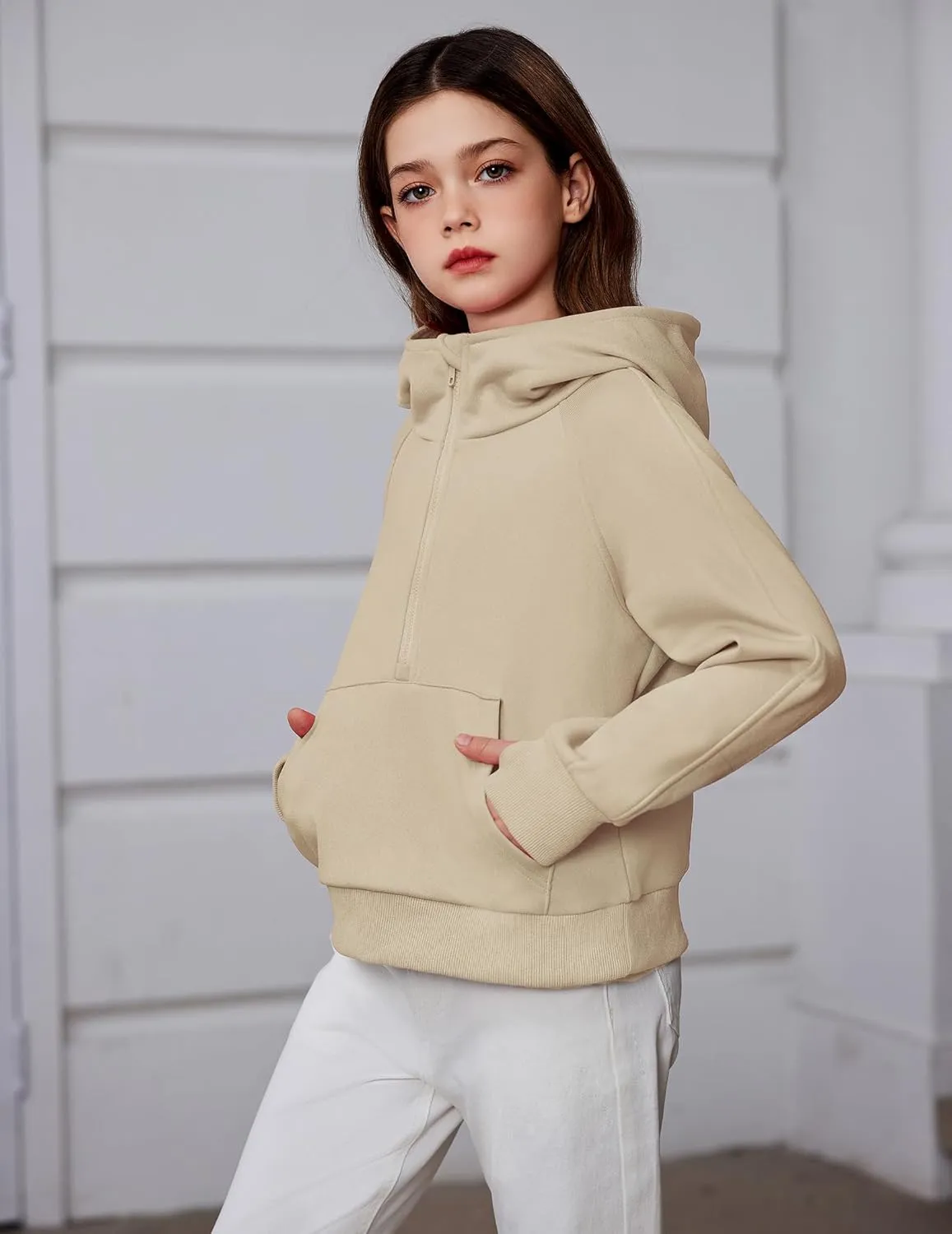Arshiner Girls Half Zip Sweatshirt Fleece Pullover Hoodie