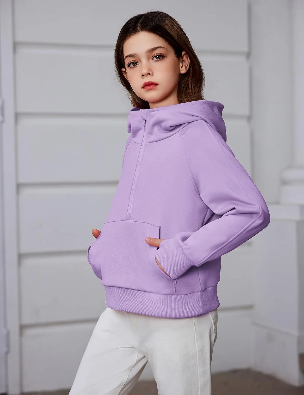 Arshiner Girls Half Zip Sweatshirt Fleece Pullover Hoodie