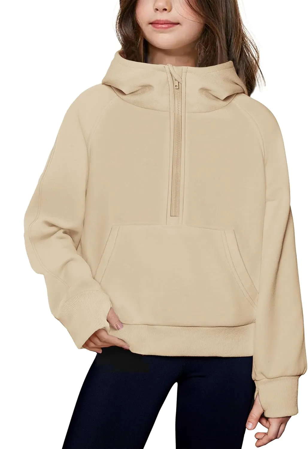 Arshiner Girls Half Zip Sweatshirt Fleece Pullover Hoodie
