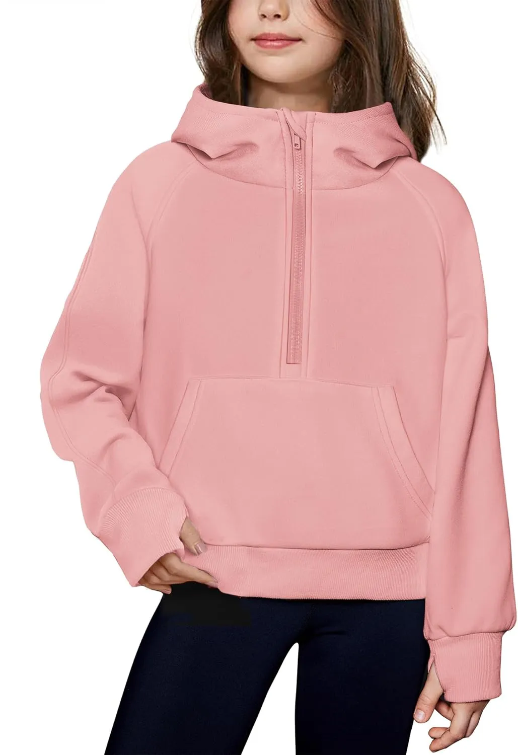 Arshiner Girls Half Zip Sweatshirt Fleece Pullover Hoodie