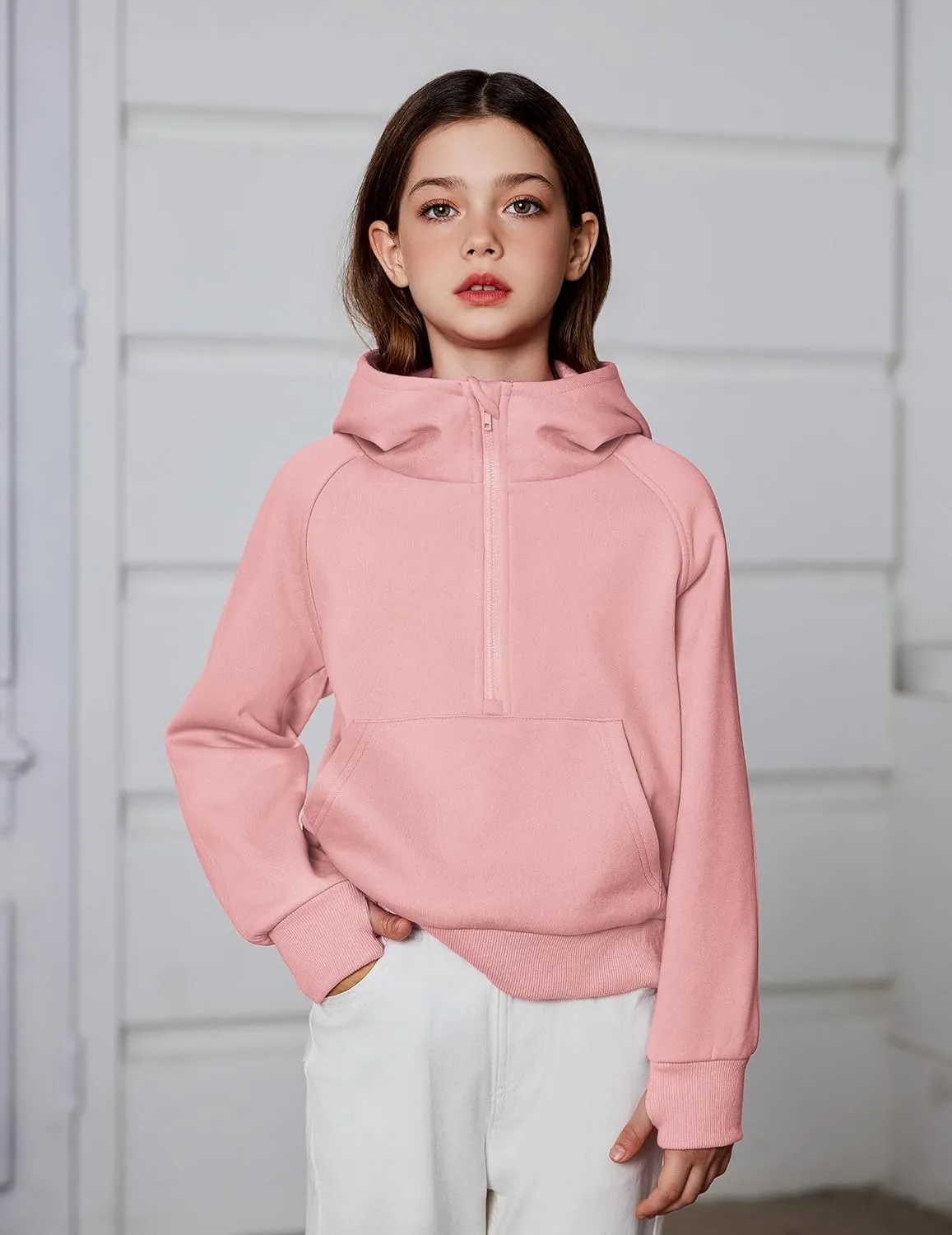 Arshiner Girls Half Zip Sweatshirt Fleece Pullover Hoodie