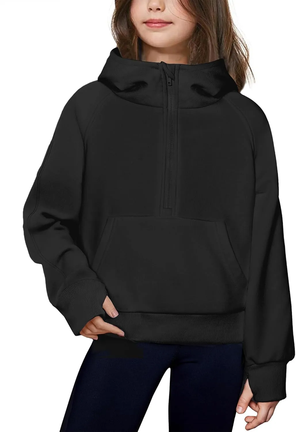 Arshiner Girls Half Zip Sweatshirt Fleece Pullover Hoodie