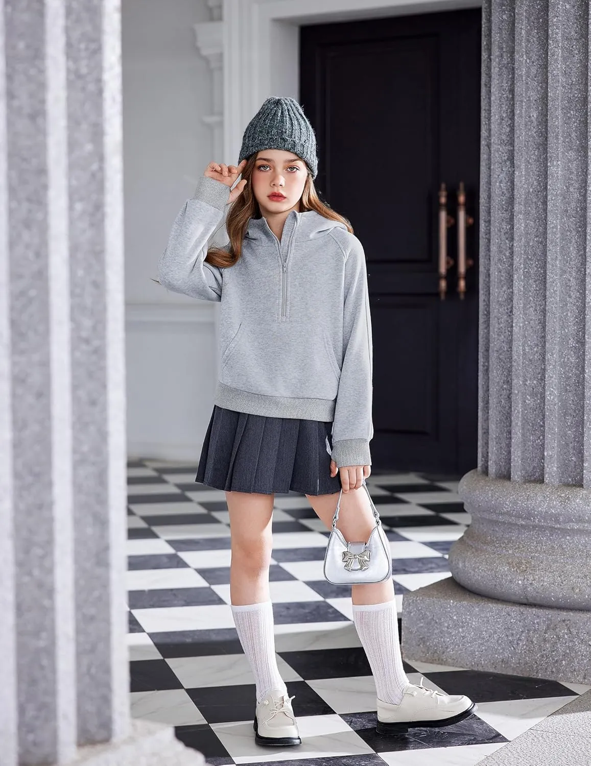 Arshiner Girls Half Zip Sweatshirt Fleece Pullover Hoodie