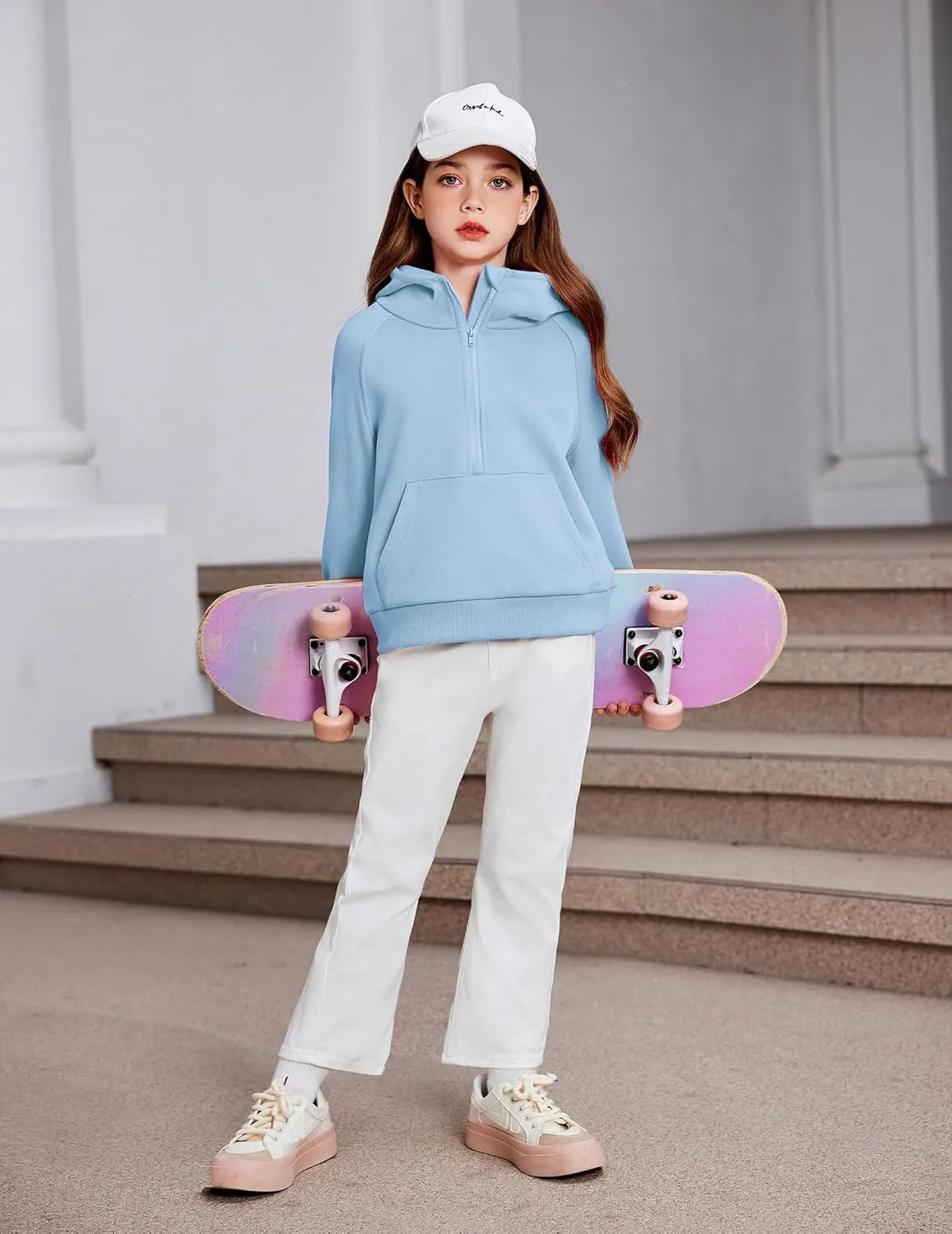 Arshiner Girls Half Zip Sweatshirt Fleece Pullover Hoodie