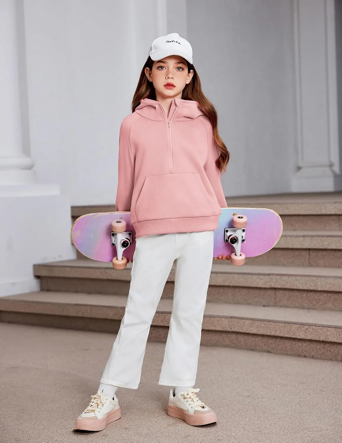 Arshiner Girls Half Zip Sweatshirt Fleece Pullover Hoodie