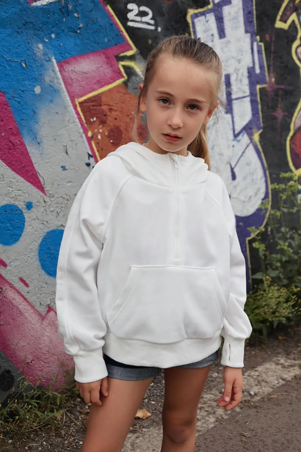 Arshiner Girls Half Zip Sweatshirt Fleece Pullover Hoodie