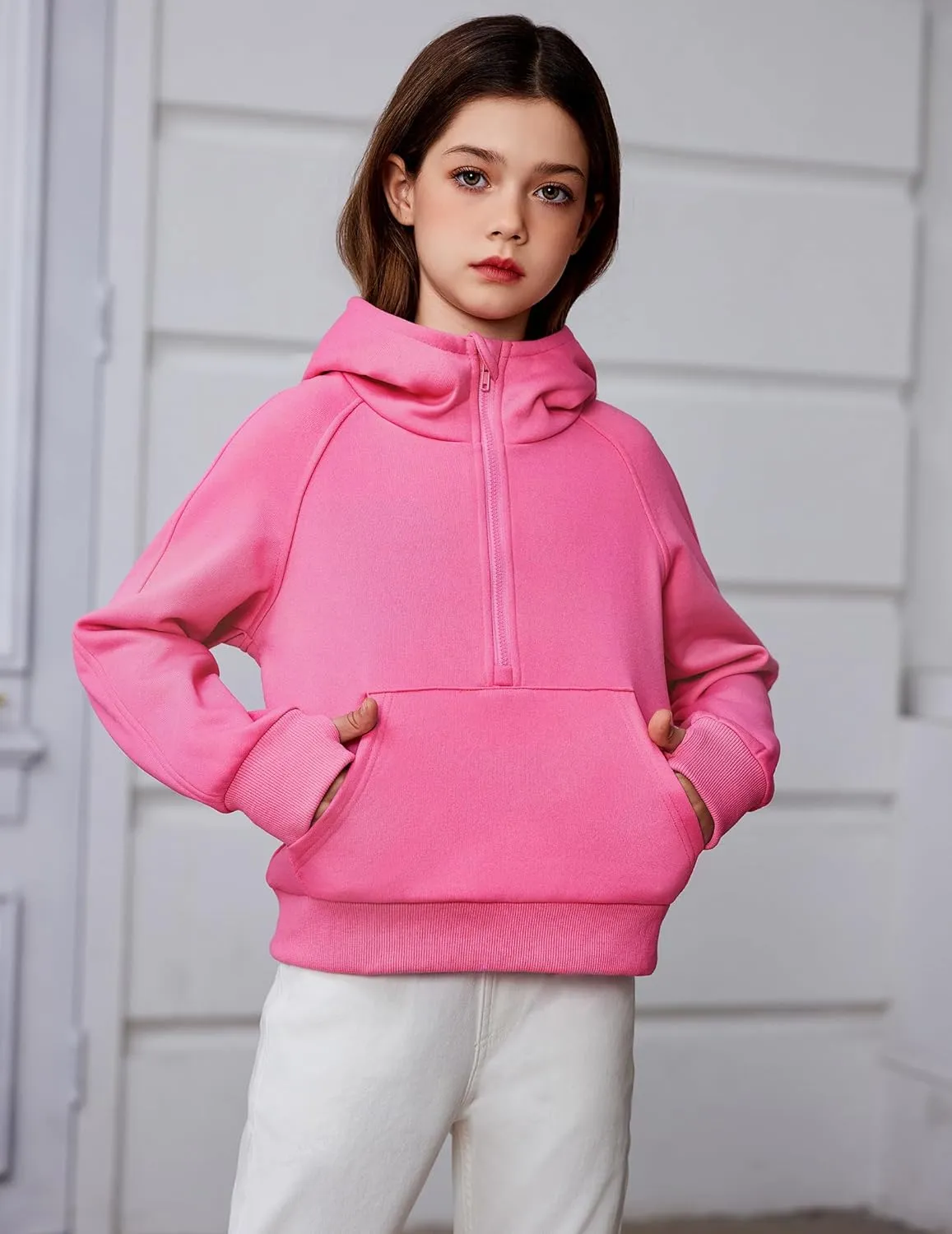 Arshiner Girls Half Zip Sweatshirt Fleece Pullover Hoodie
