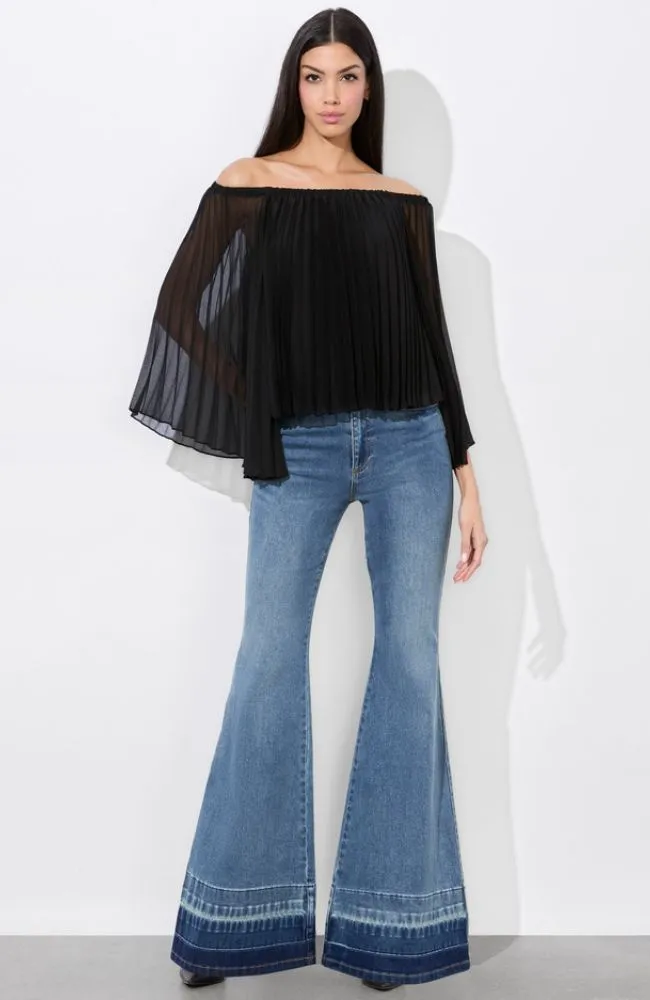 Aundrea Off The Shoulder Pleated Blouse