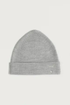 Baby Knitted Beanie, Grey Melange