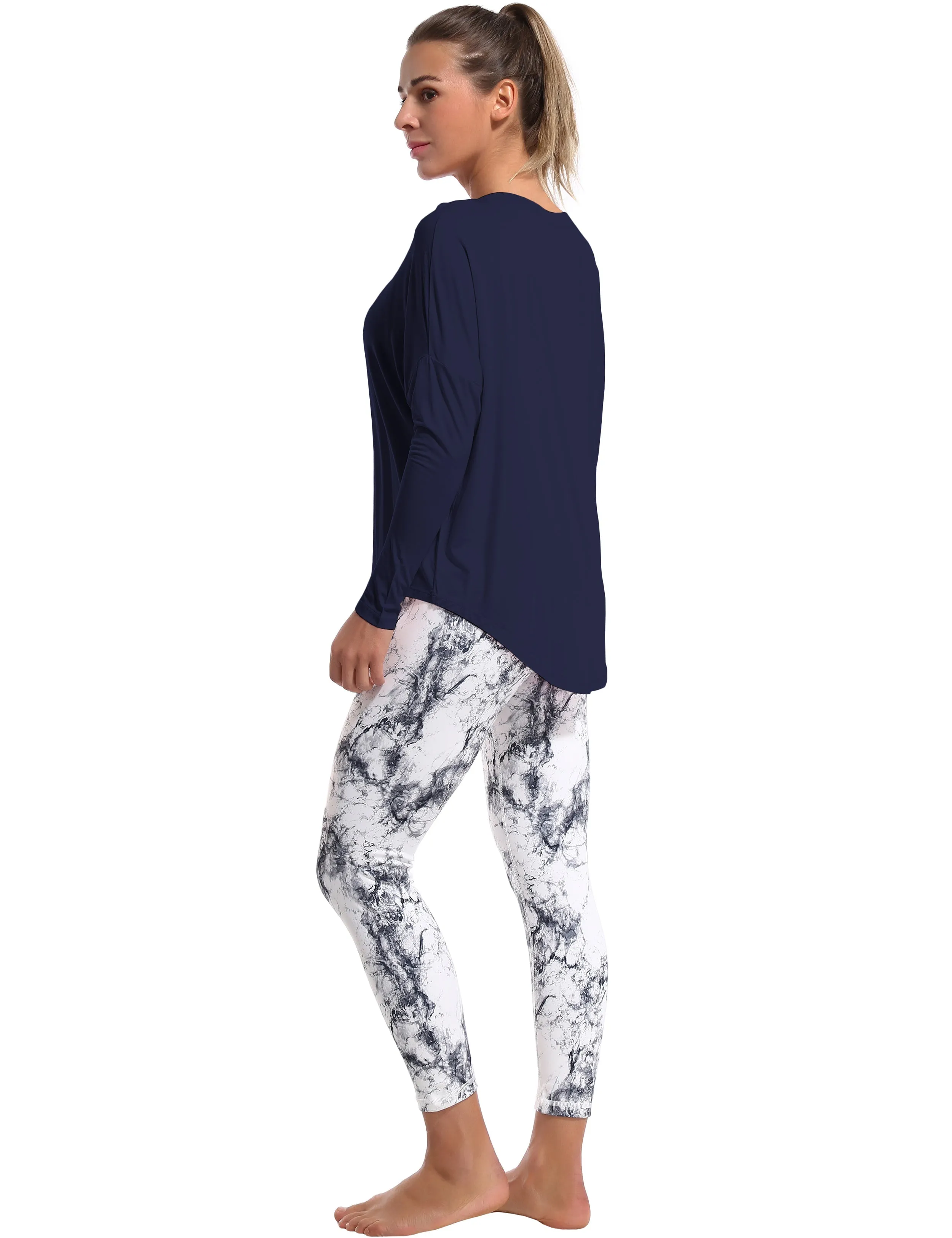 Biking Batwing Tunic Tops darknavy_Biking