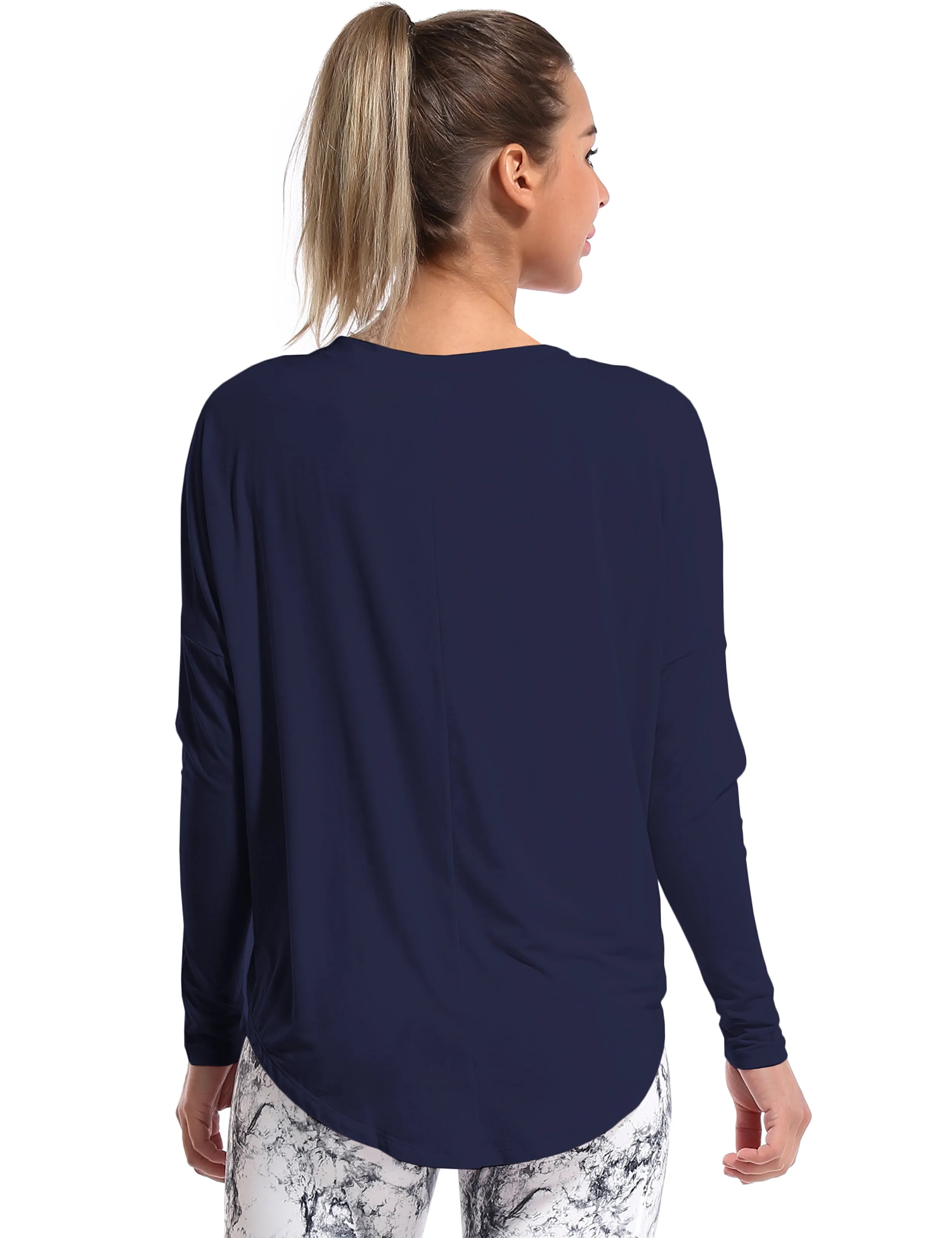 Biking Batwing Tunic Tops darknavy_Biking