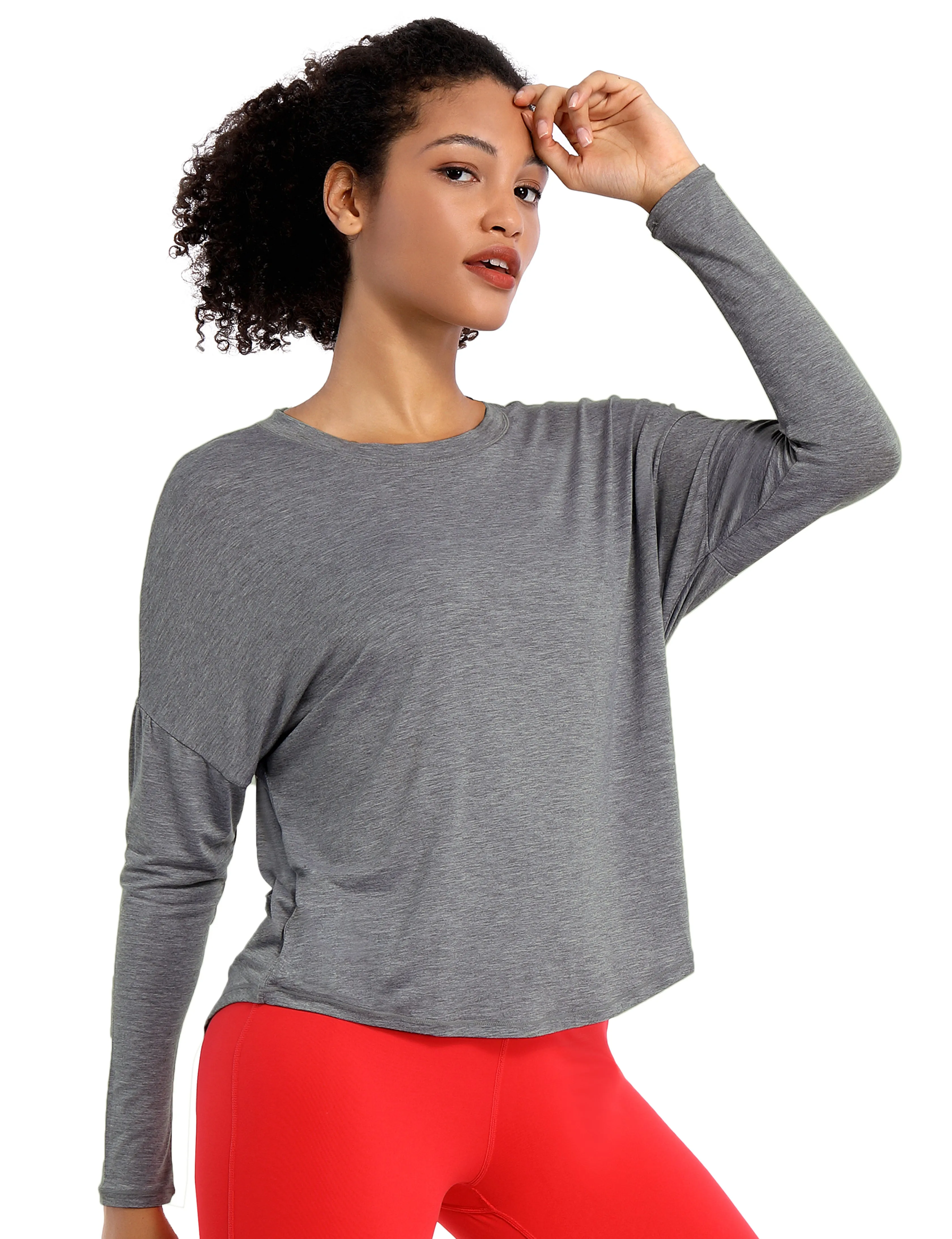 Biking Batwing Tunic Tops heathercharcoal_Biking