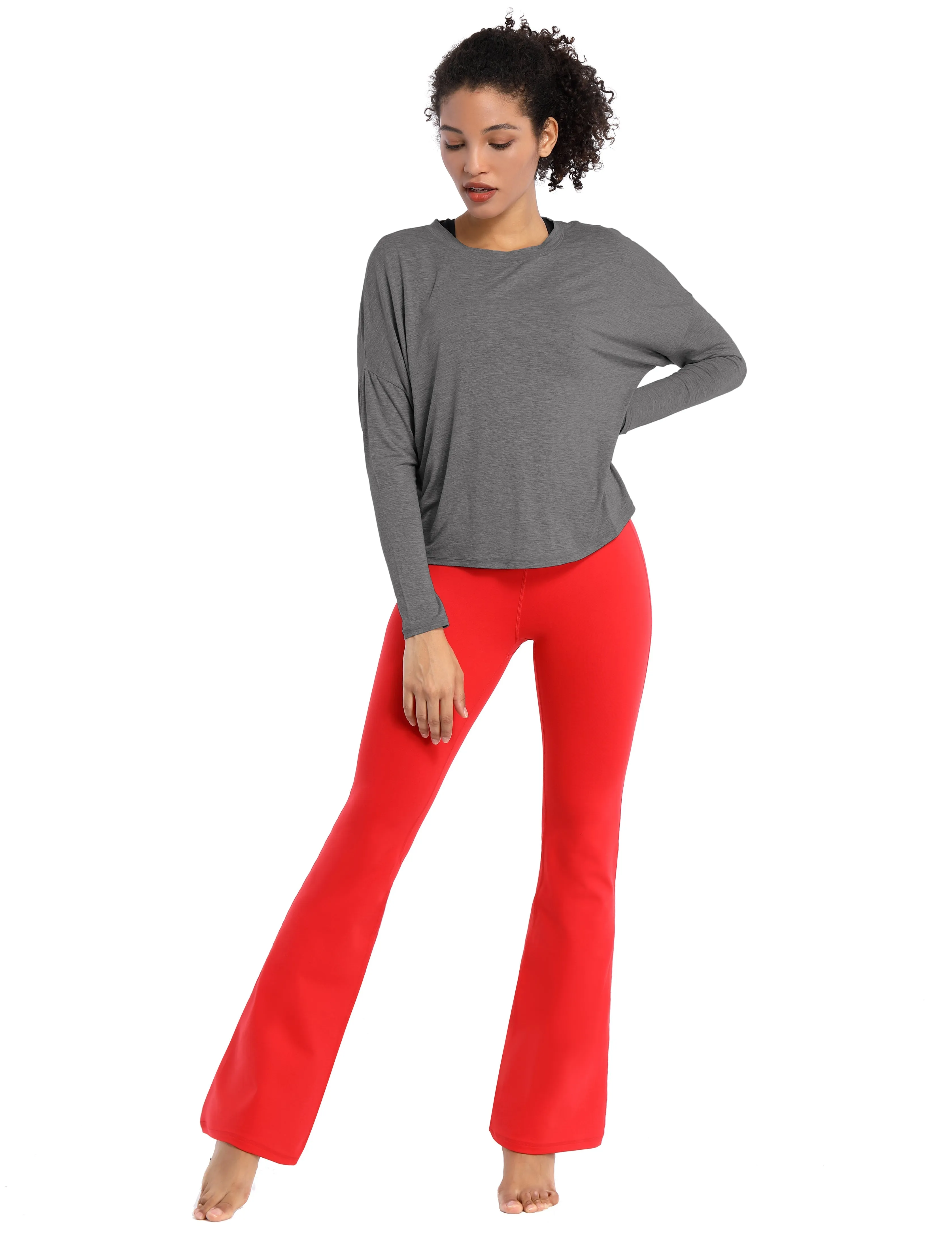 Biking Batwing Tunic Tops heathercharcoal_Biking