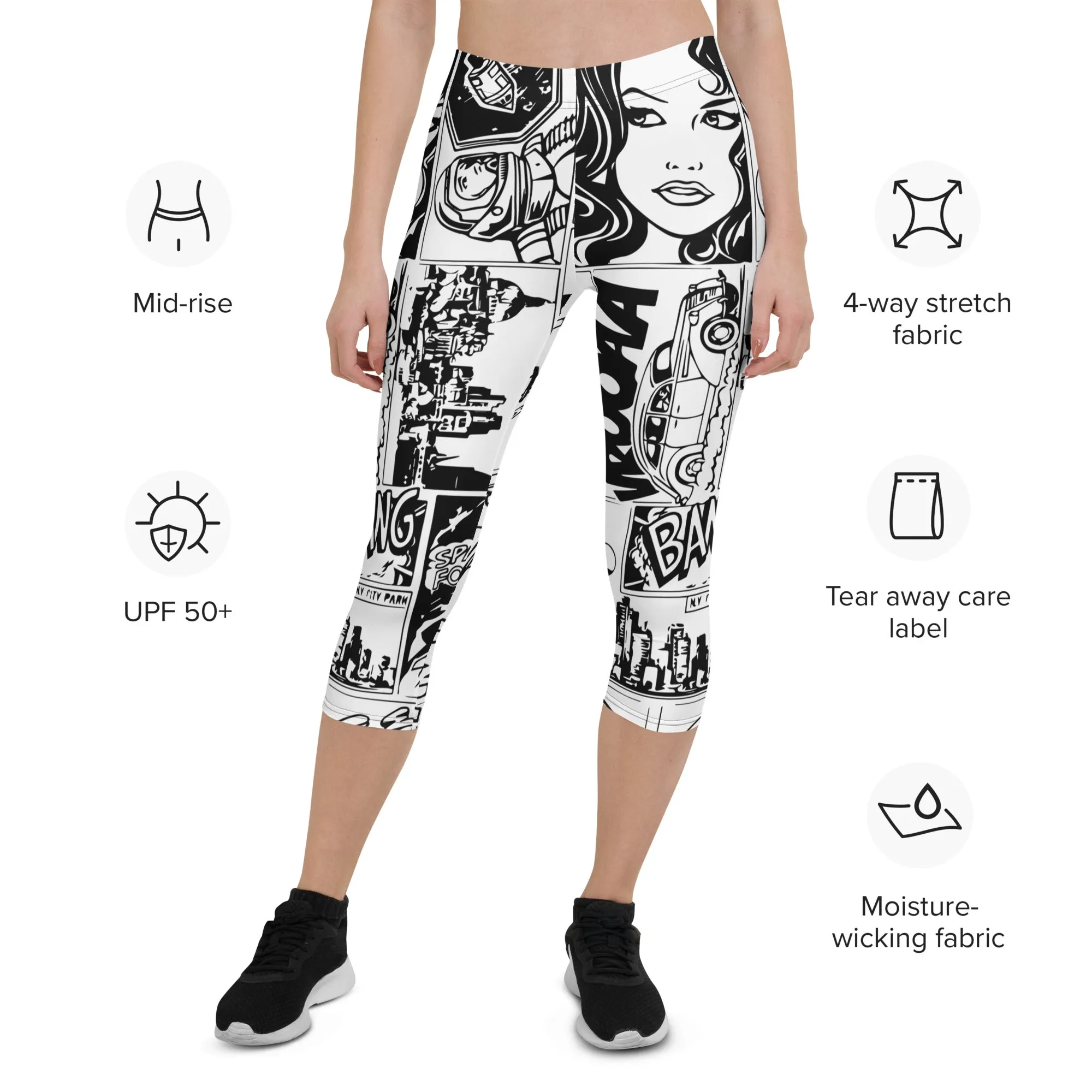 Black & White Comic Book Capris