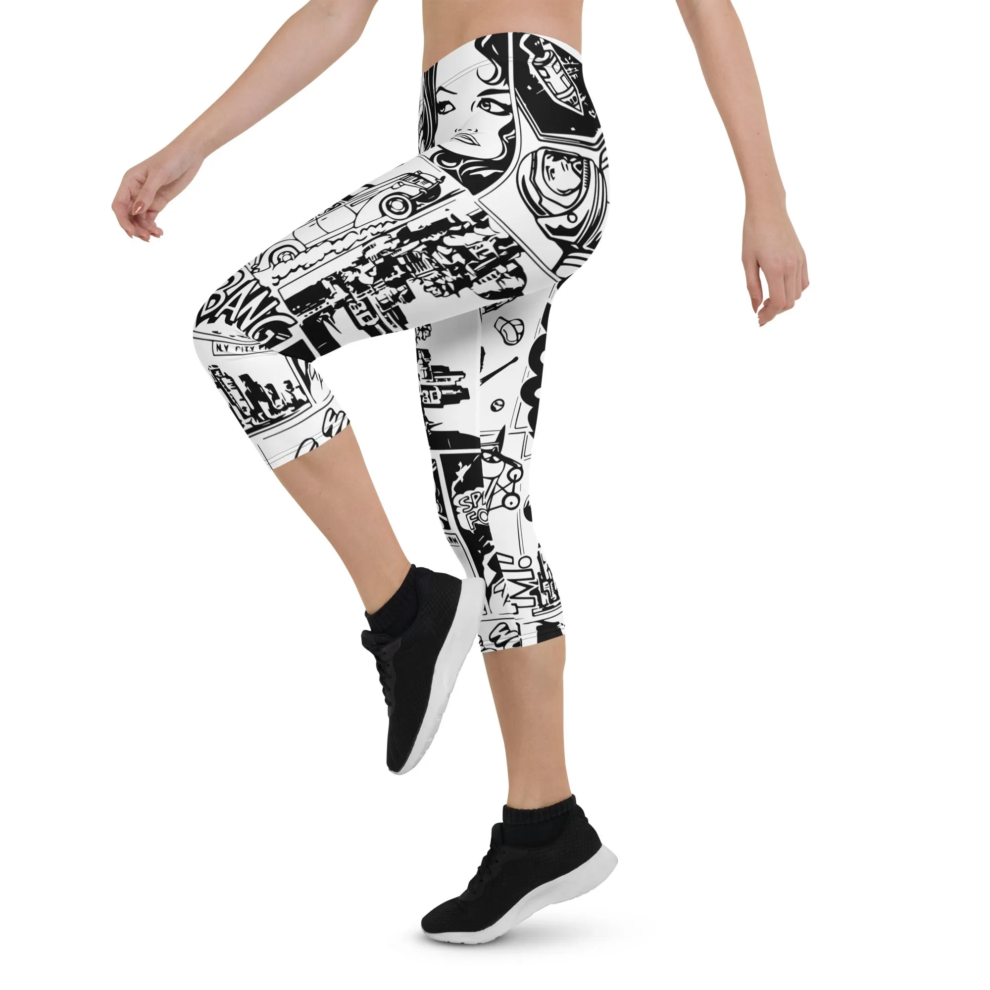 Black & White Comic Book Capris