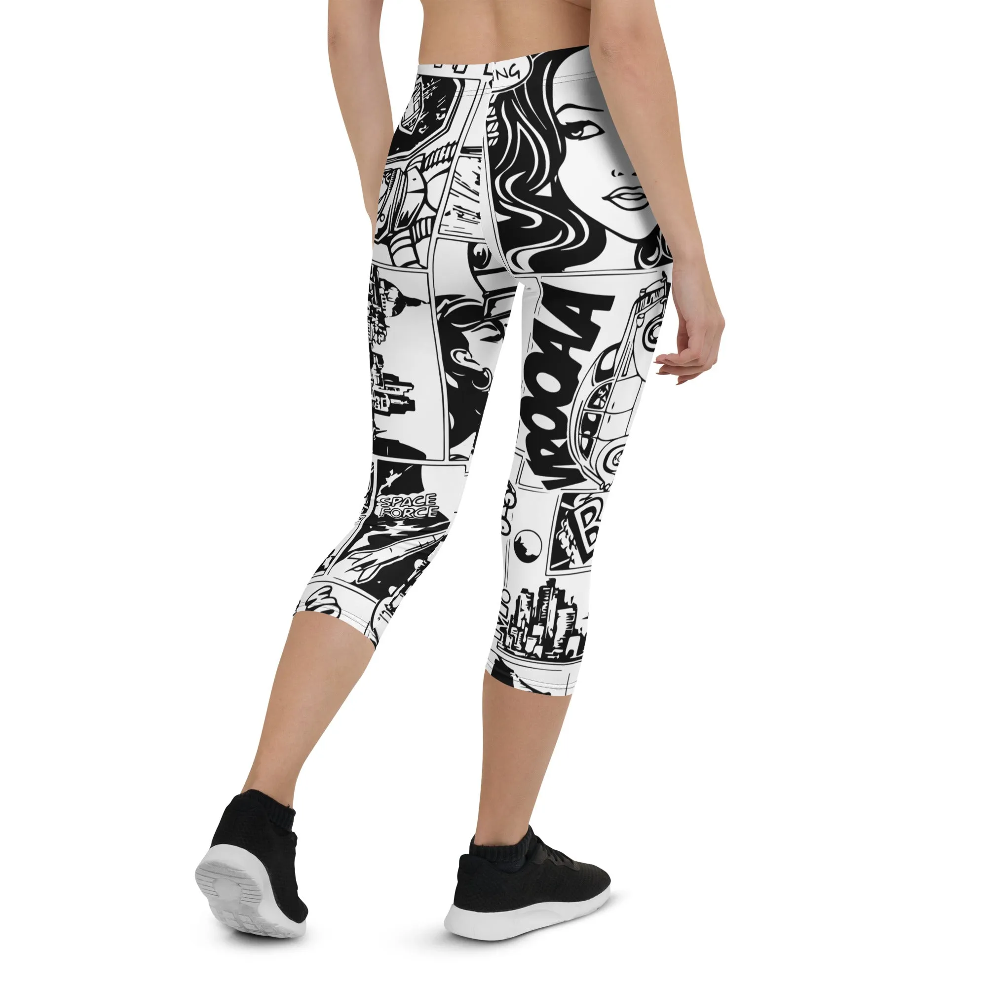 Black & White Comic Book Capris
