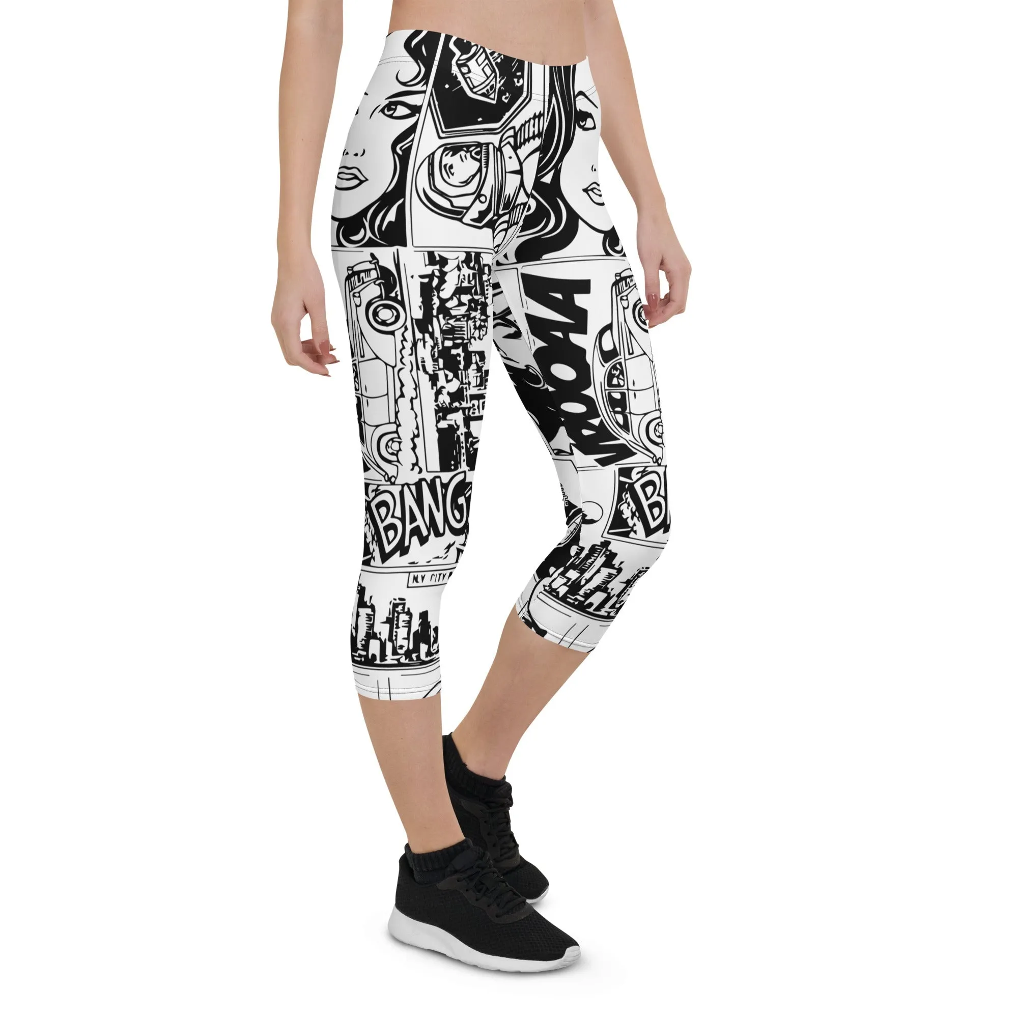 Black & White Comic Book Capris
