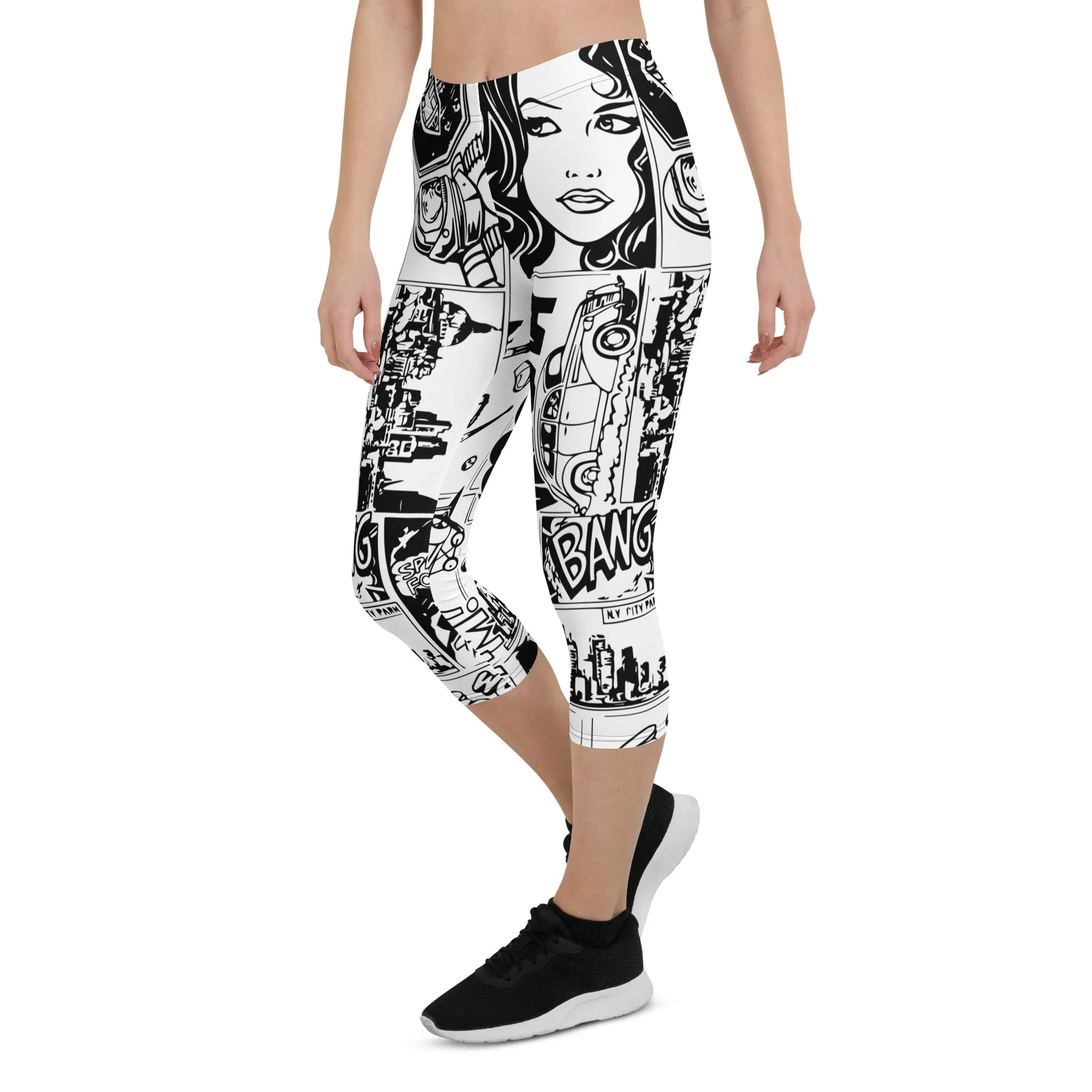 Black & White Comic Book Capris
