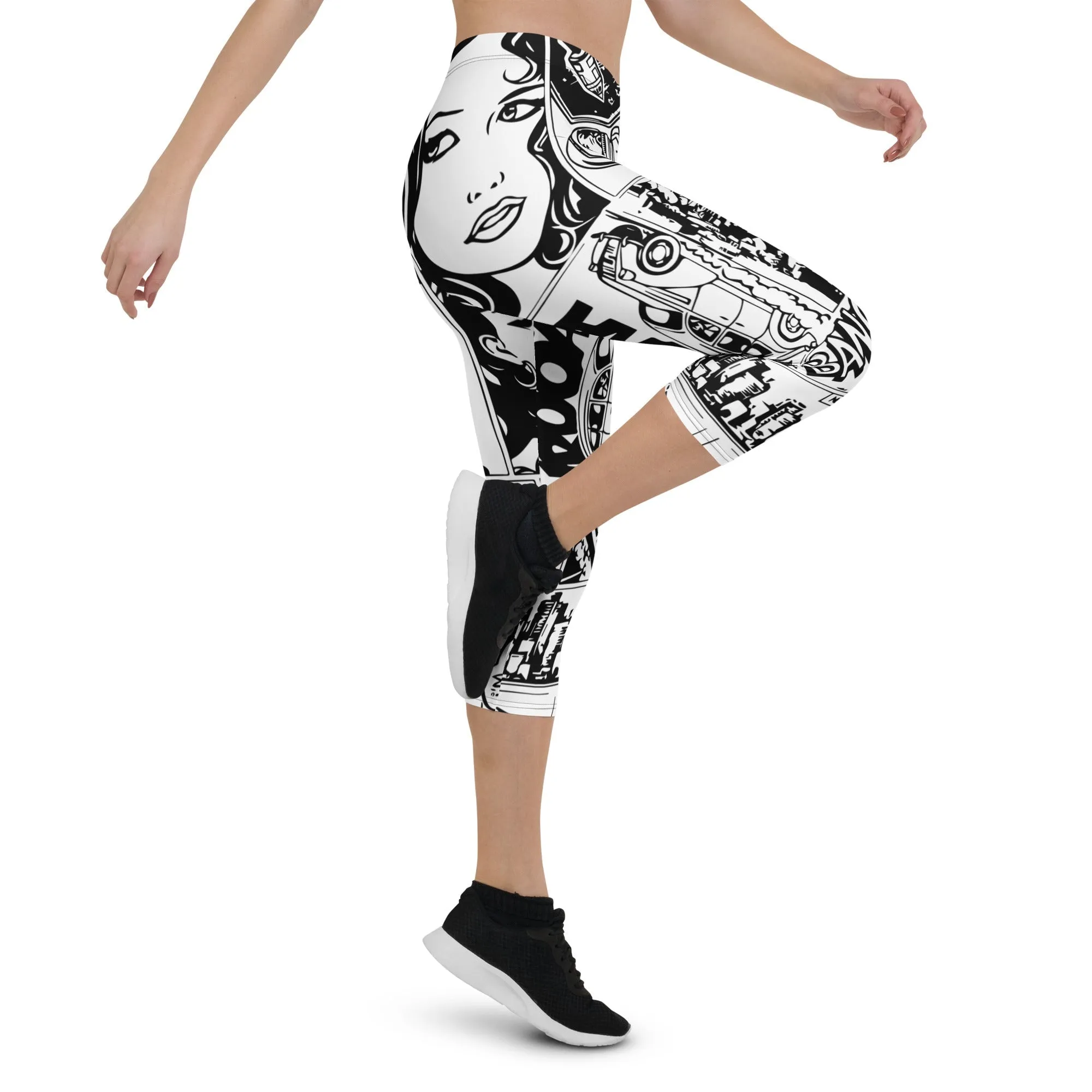 Black & White Comic Book Capris