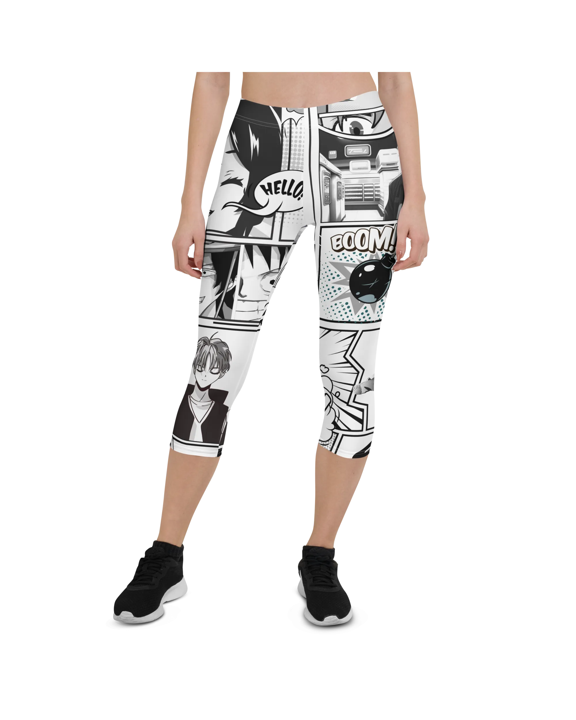 Black and White Comic Capris