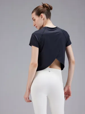Black Overlap Tee