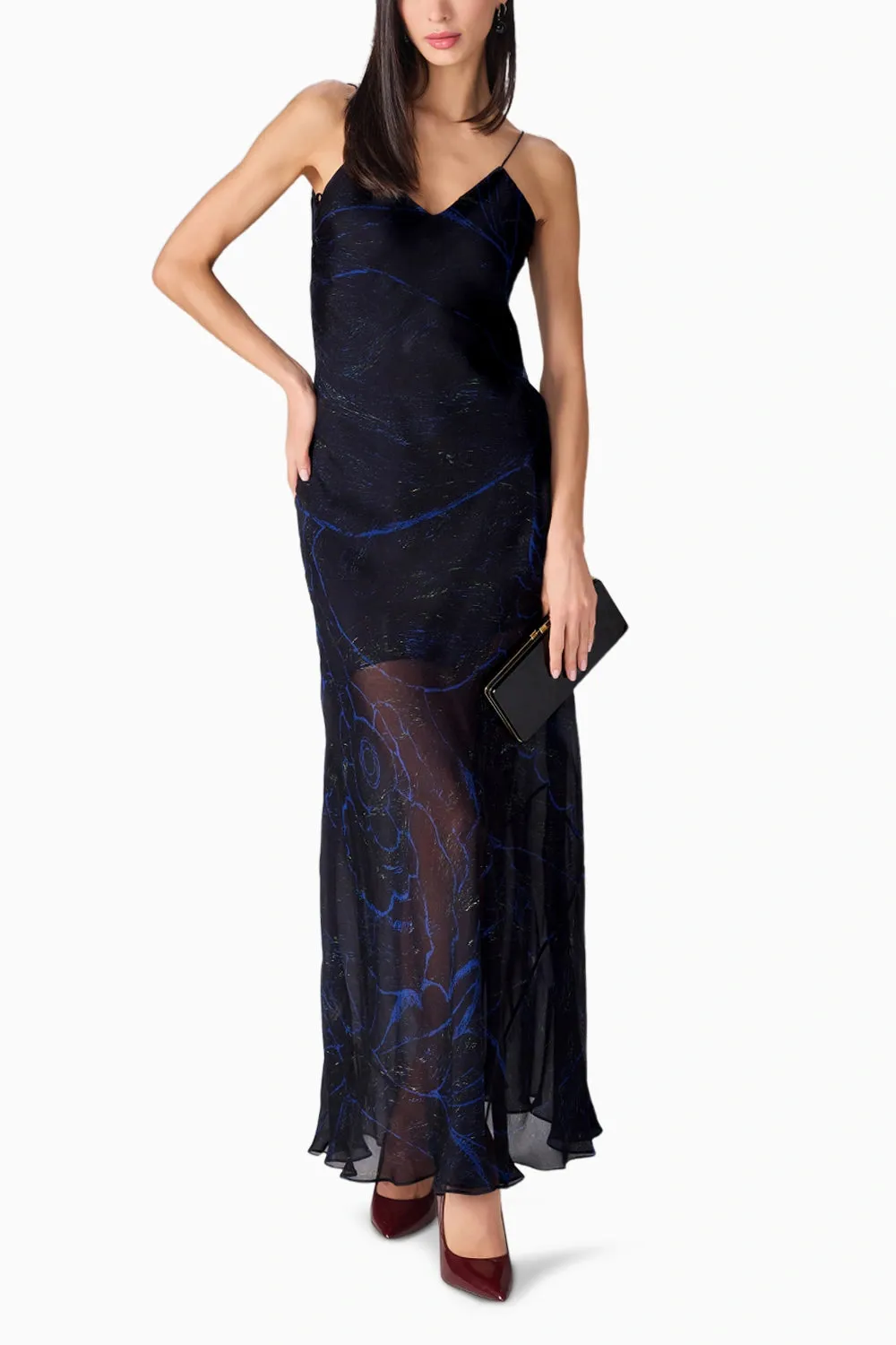 Black Scratch Flower Vihanna Dress