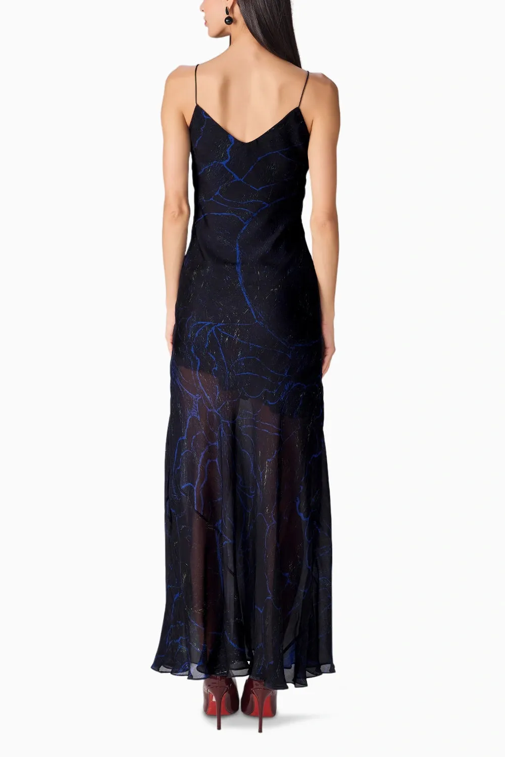 Black Scratch Flower Vihanna Dress