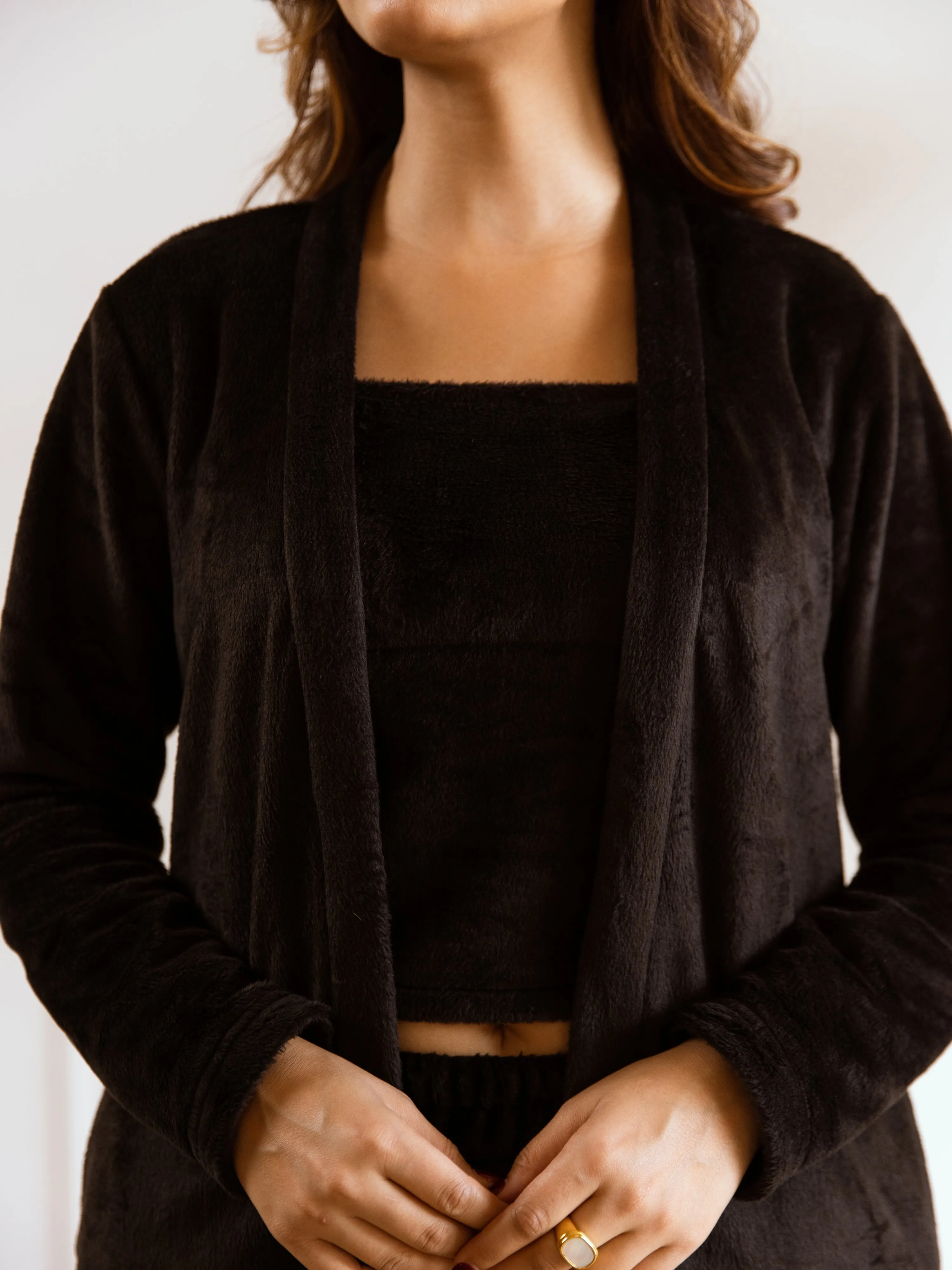 Black Super Soft Woollen 3 Piece Set