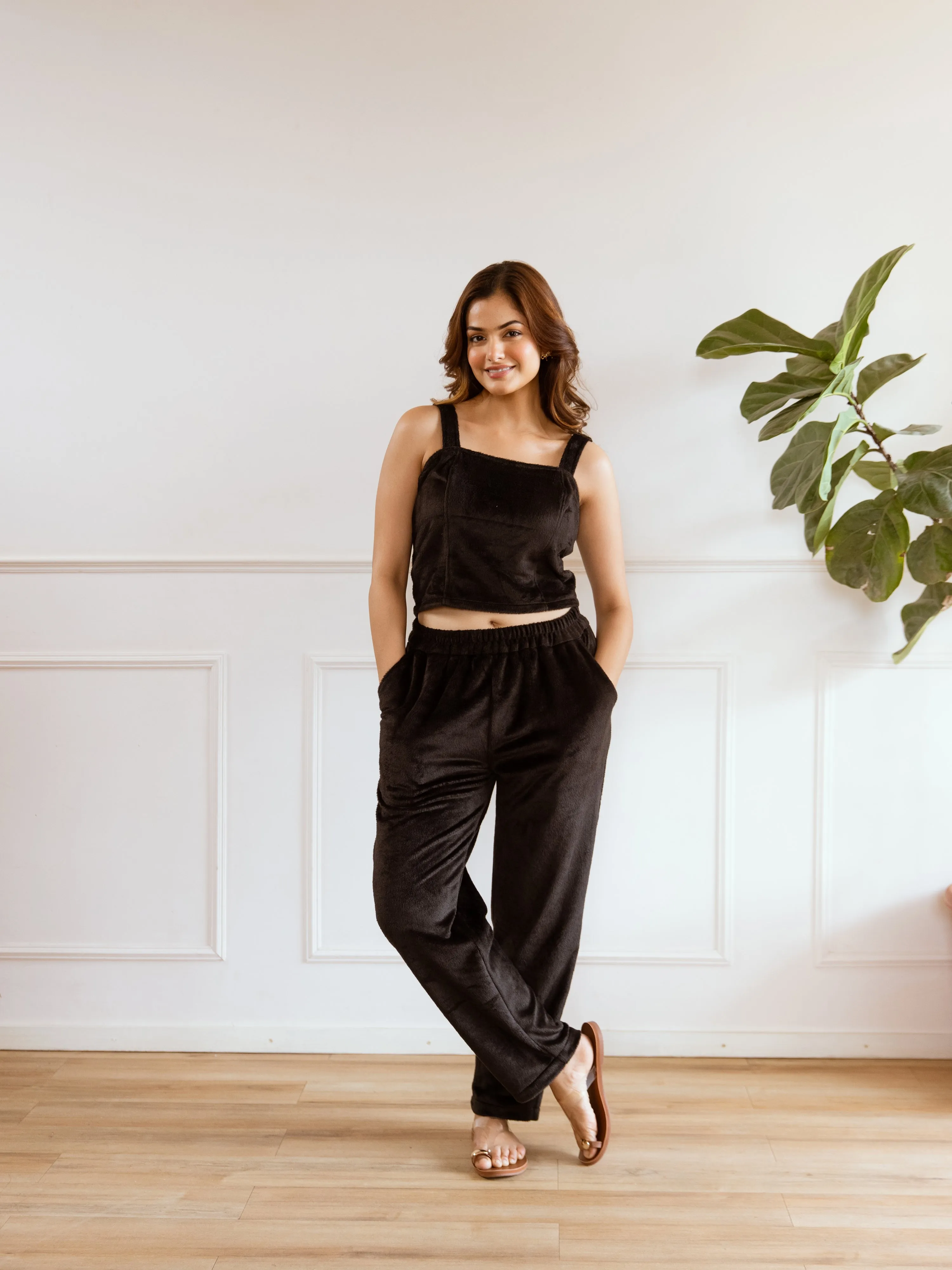 Black Super Soft Woollen 3 Piece Set