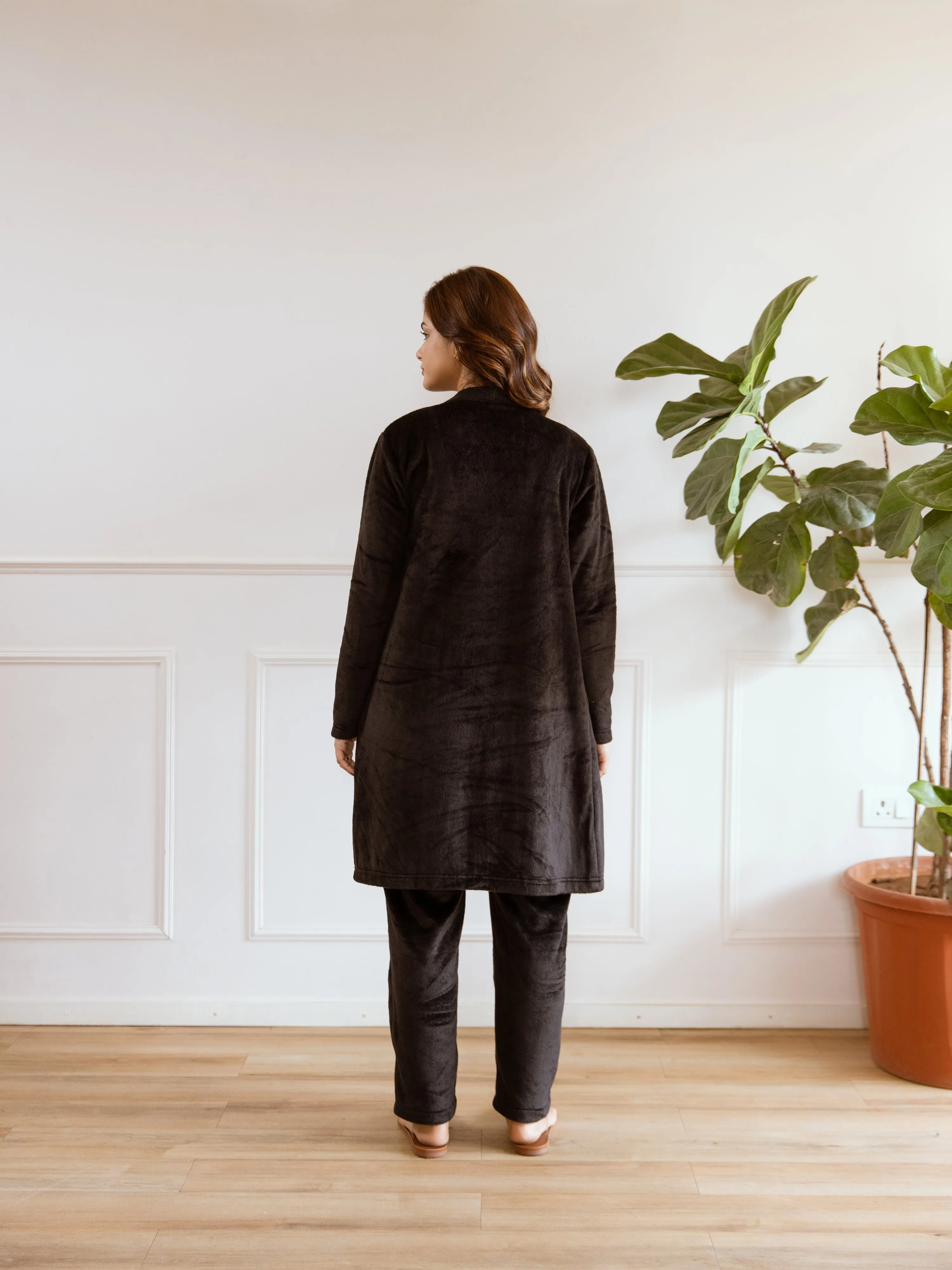 Black Super Soft Woollen 3 Piece Set