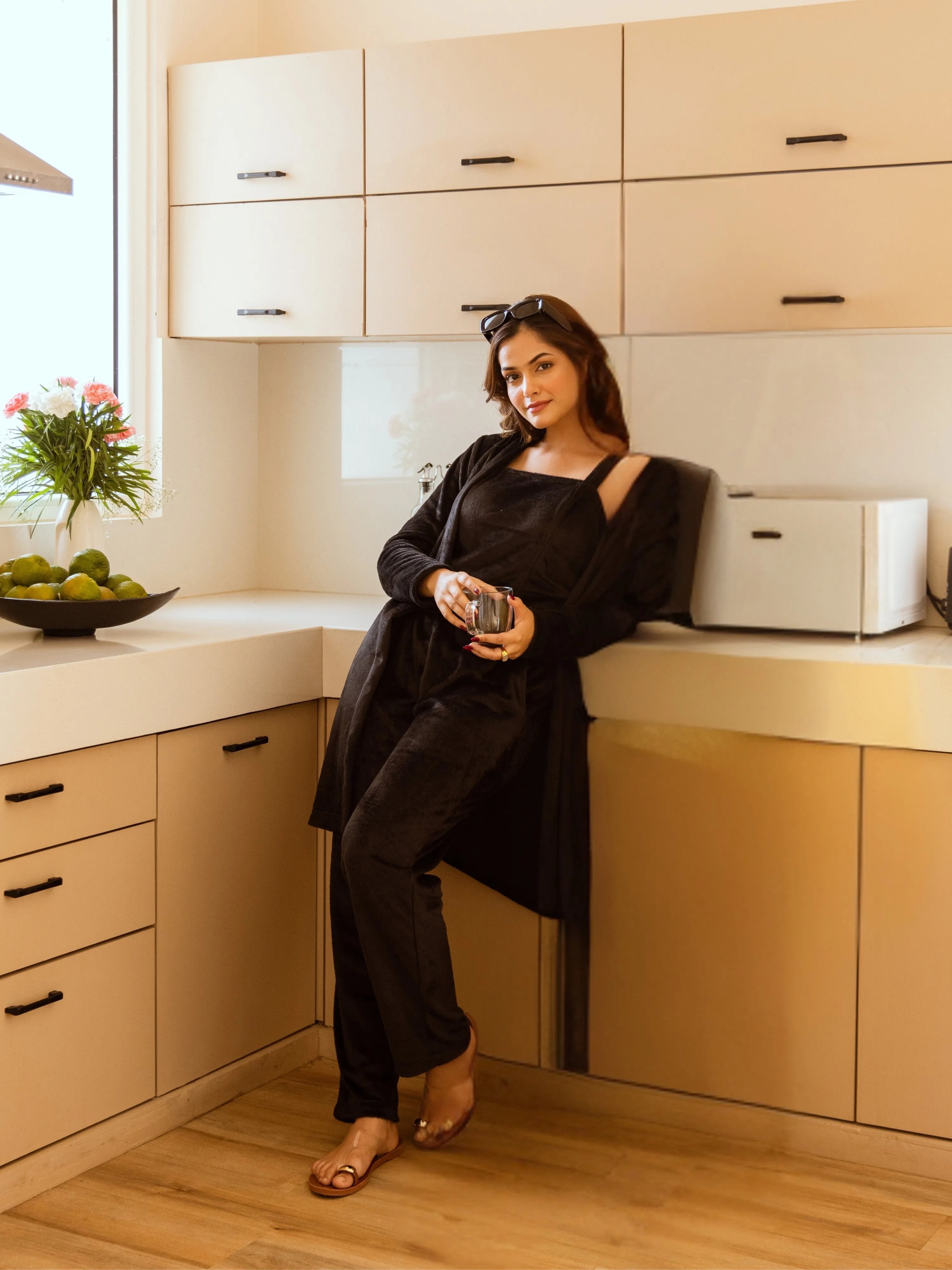 Black Super Soft Woollen 3 Piece Set