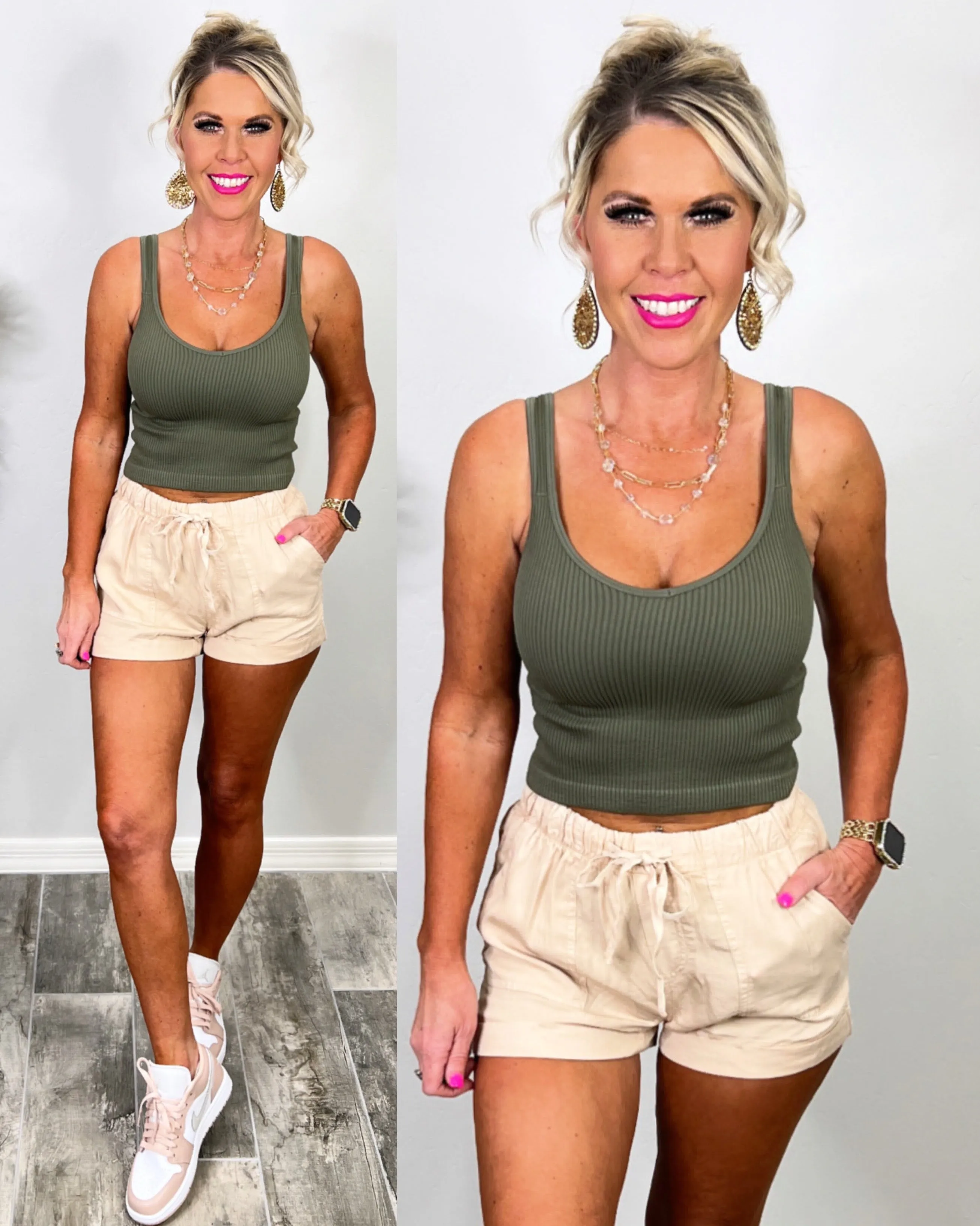 Boardwalk Bliss Khaki Shorts
