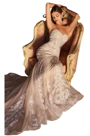 Bridal Dress 2025 Lace Embellished Strapless Wedding Gown
