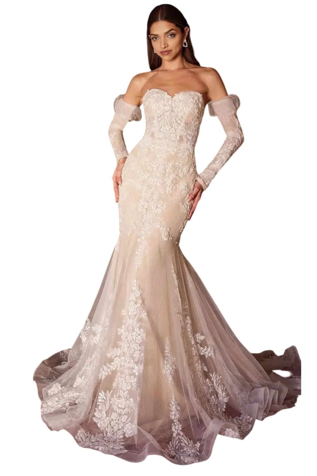 Bridal Dress 2025 Lace Embellished Strapless Wedding Gown