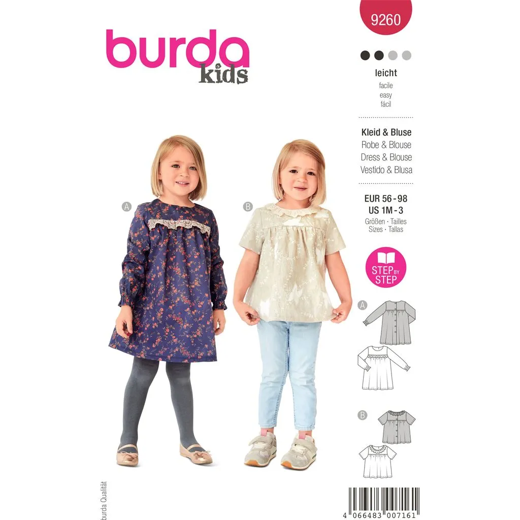 Burda Style Pattern 9260 Babies' Dress and Blouse B9260