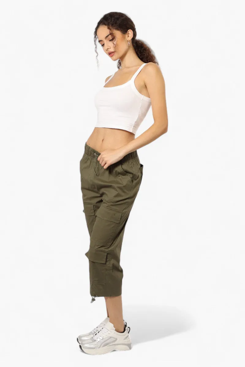 Canada Weather Gear Drawstring Cargo Capris - Olive